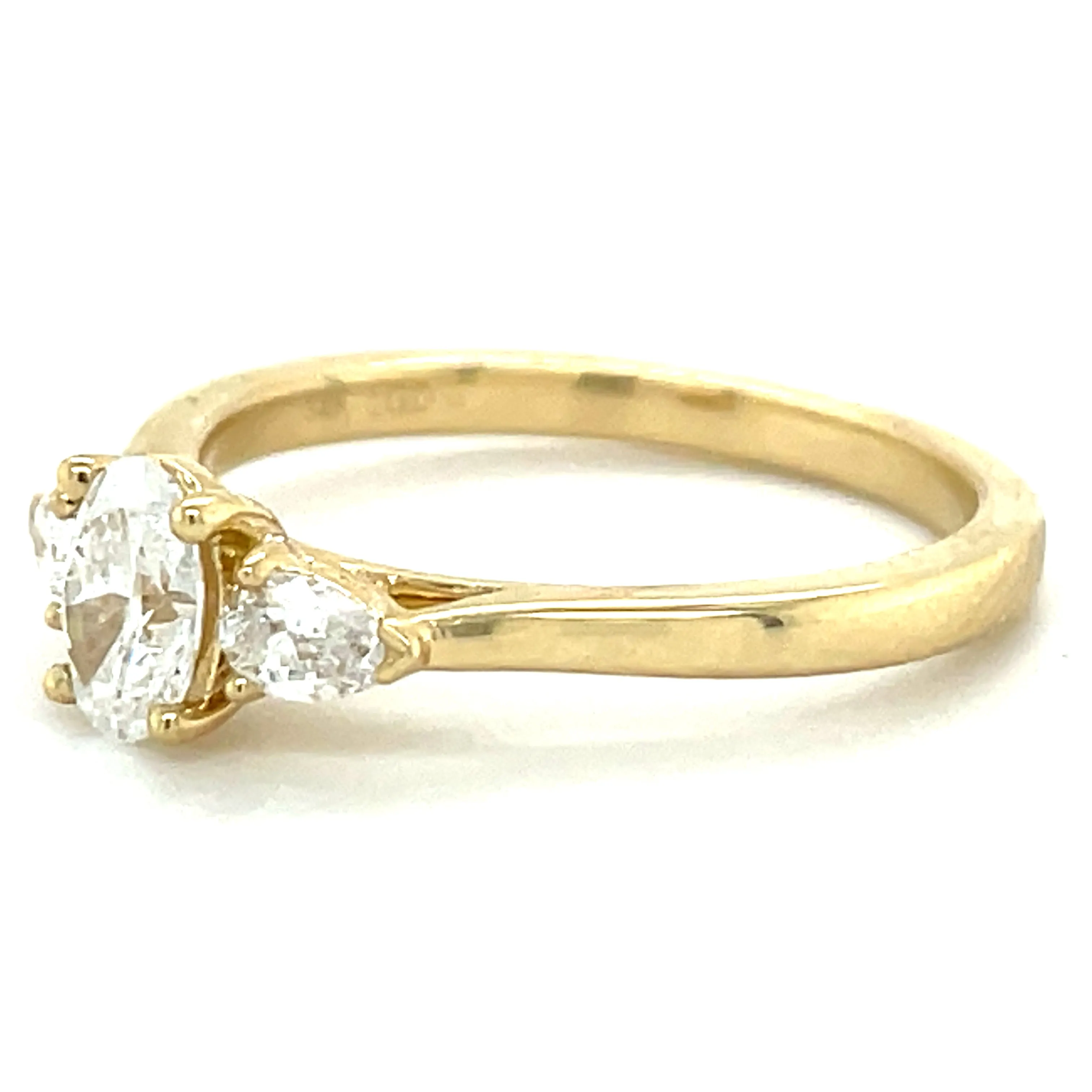 Lyla - 14ct Yellow Gold .63ct Laboratory Grown Oval Centre and Side Pear Diamond Engagement Ring