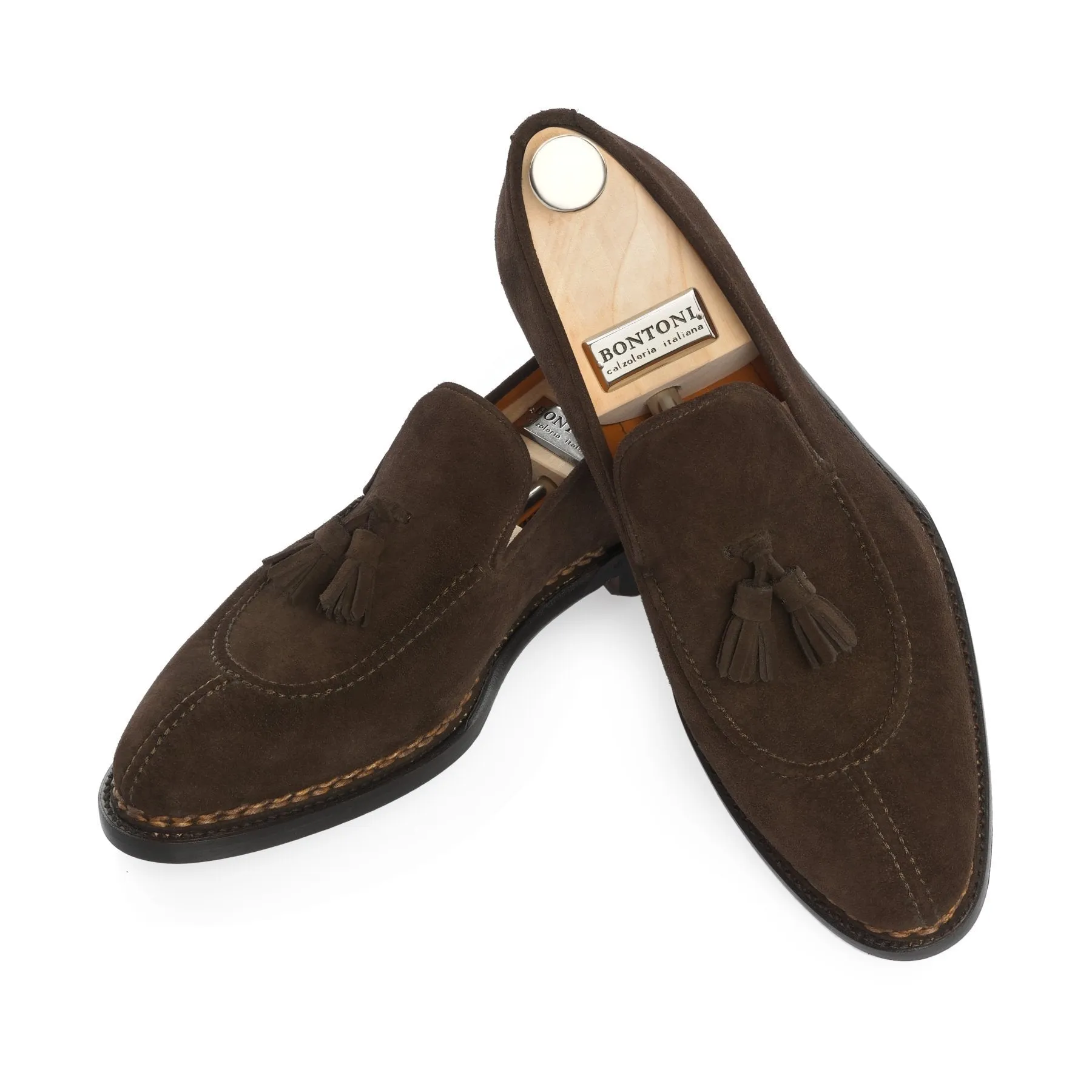 «Magnifico» Suede Tassel Loafer in Dark Brown