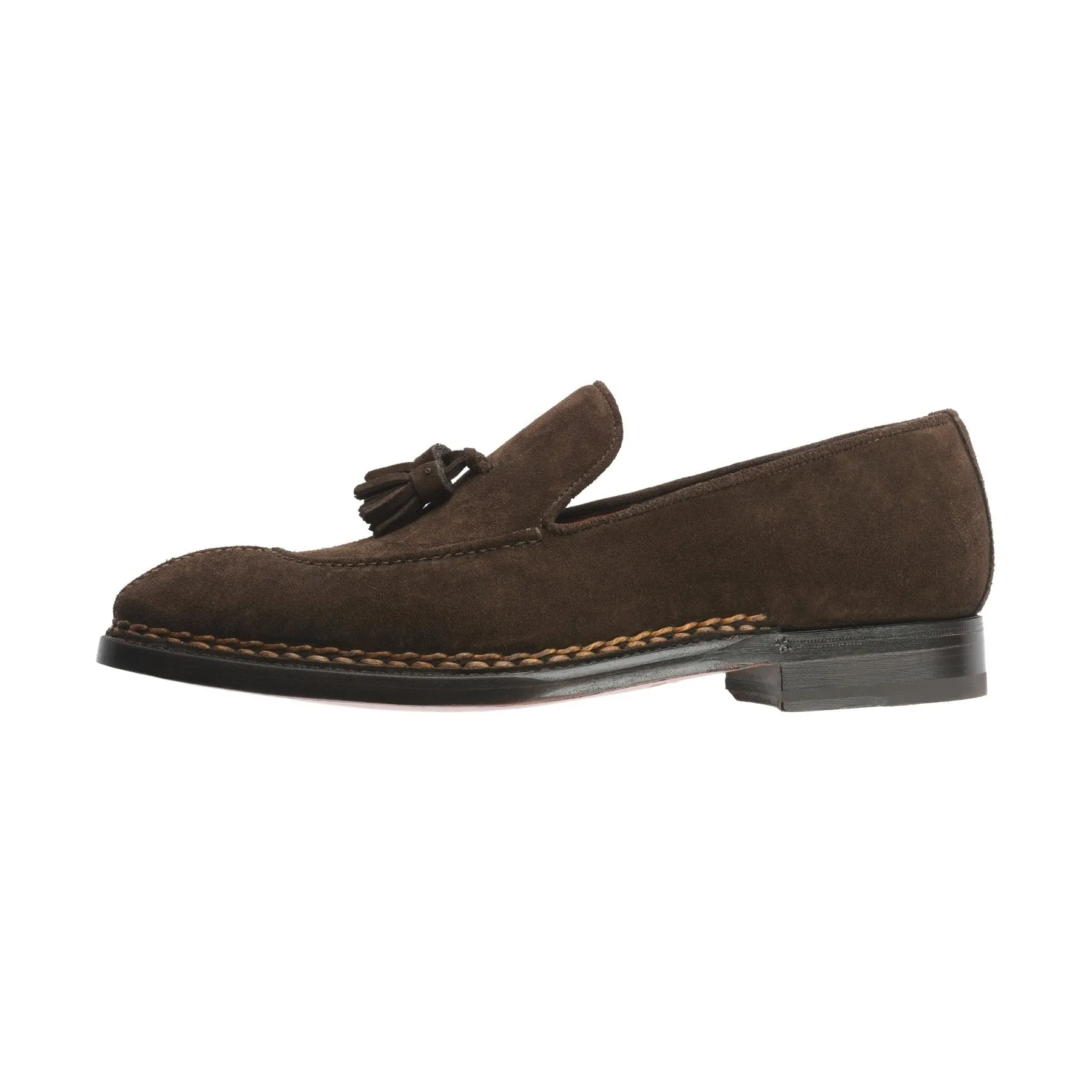 «Magnifico» Suede Tassel Loafer in Dark Brown