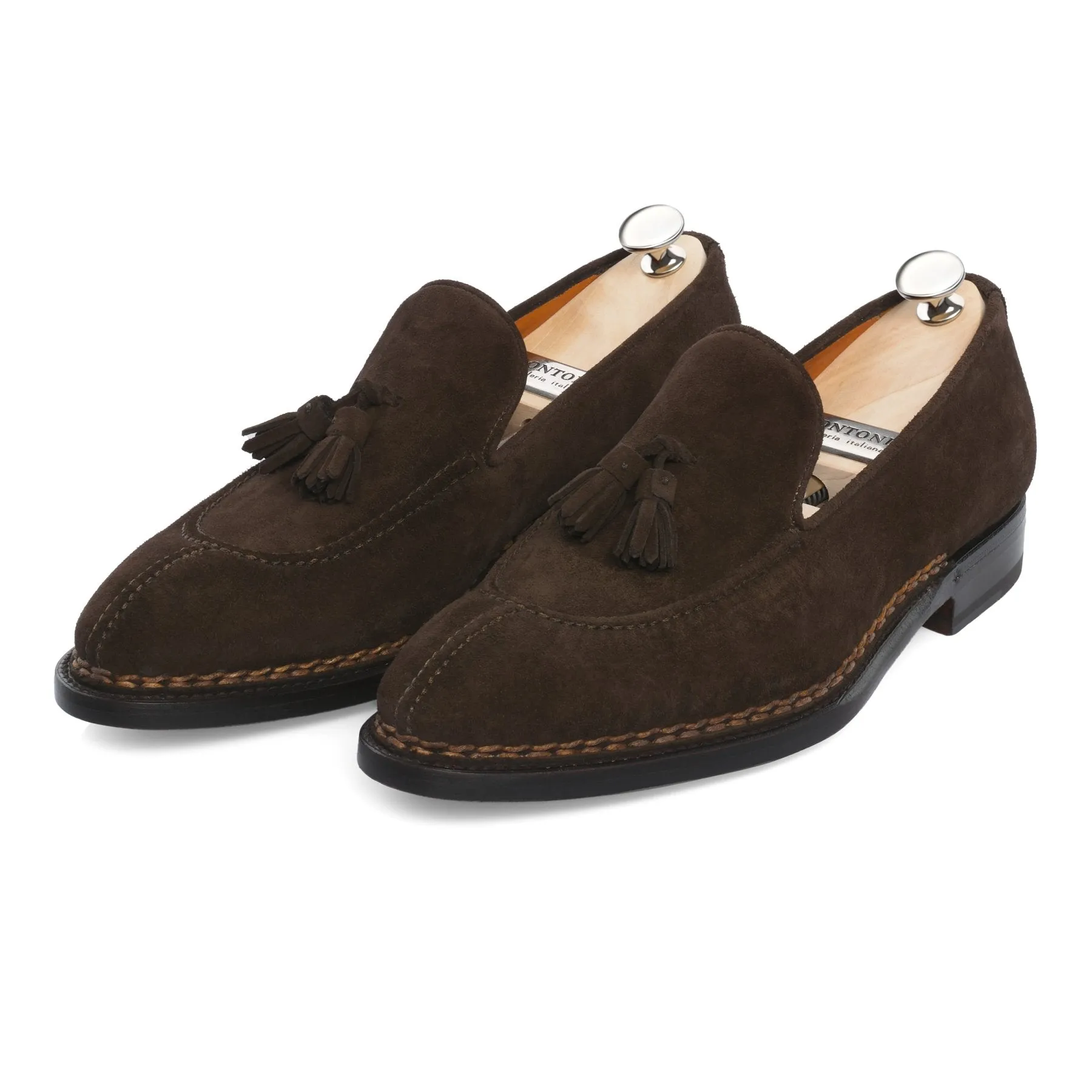 «Magnifico» Suede Tassel Loafer in Dark Brown