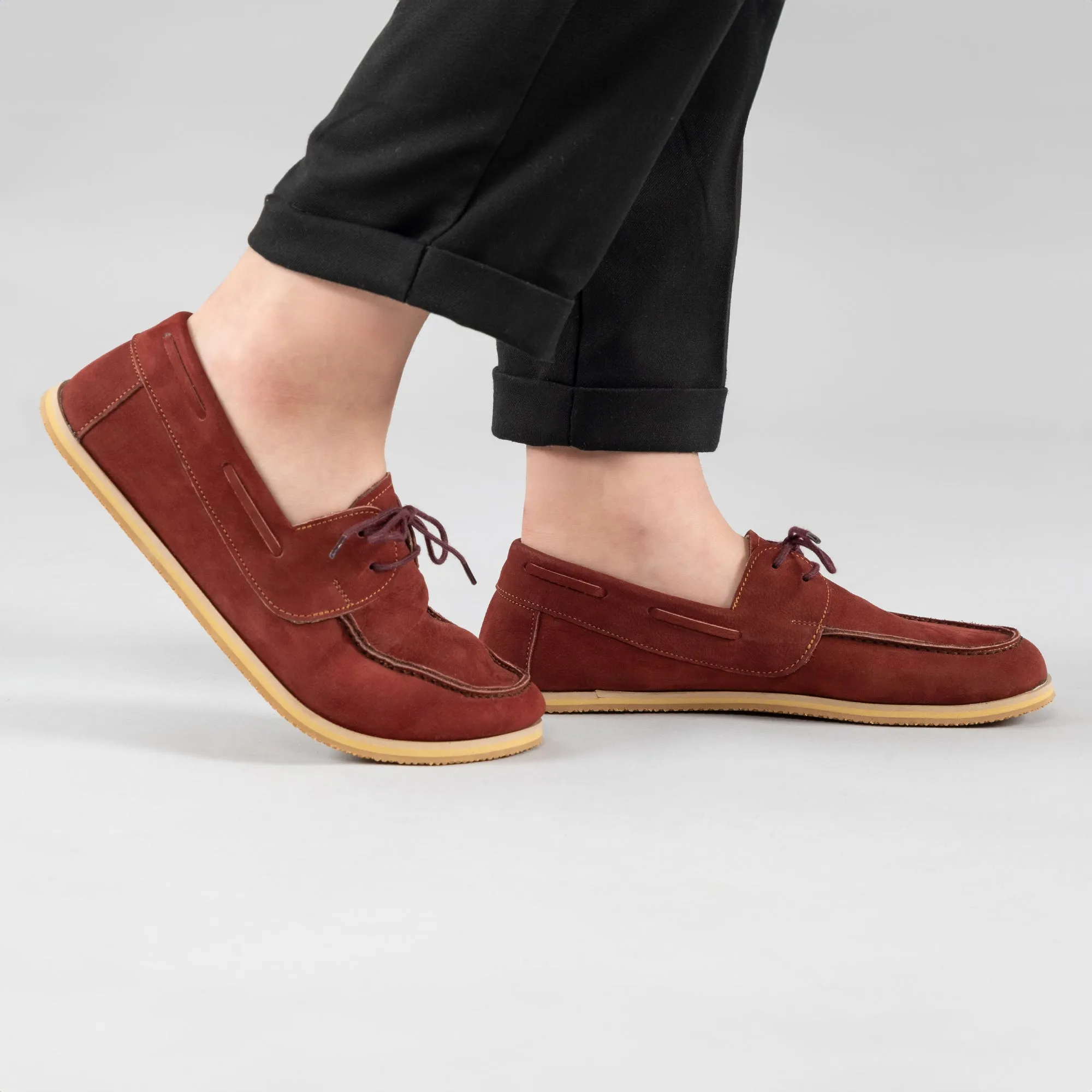 Men's Burgundy Boat Shoes