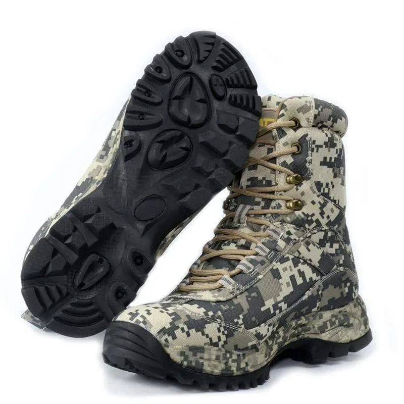 Men's Camo Tactical Hunting Boots - Durable Outdoor Hiking Gear