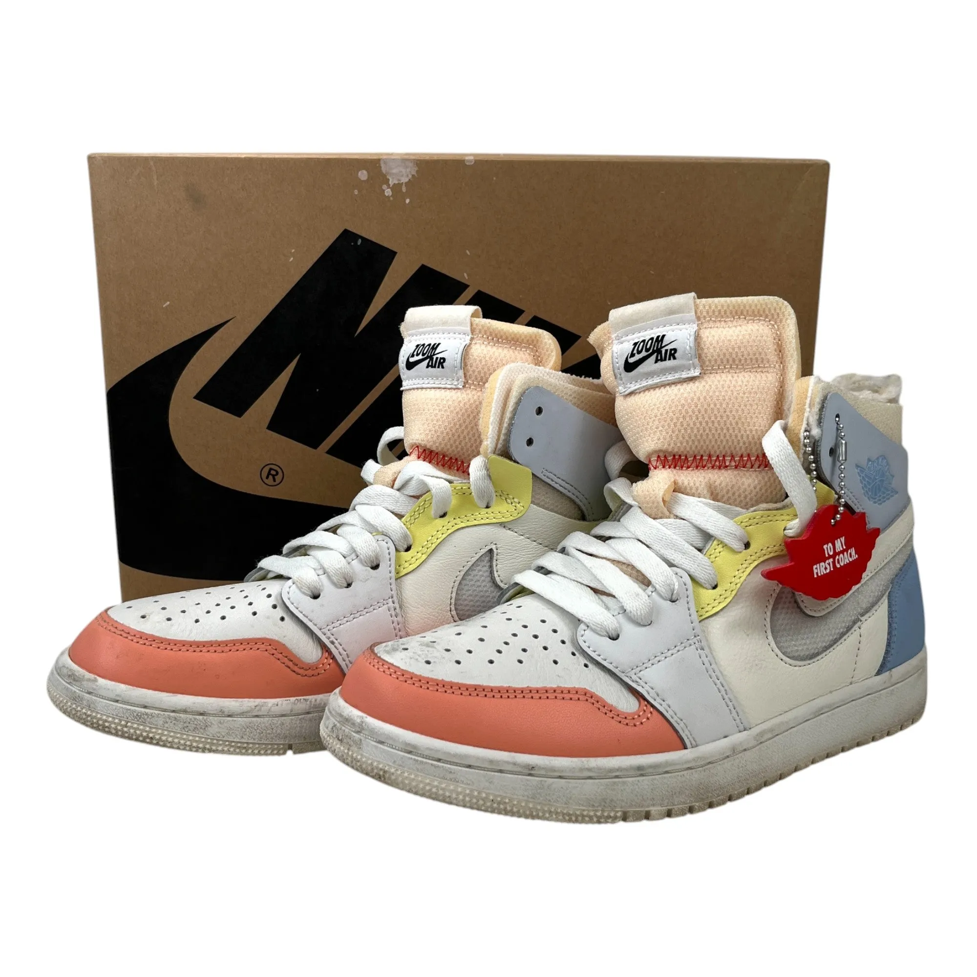 Men's Jordan 1 High Zoom Air Cmft To Be My First Coach High Trainers White Size EU 40 / UK 6