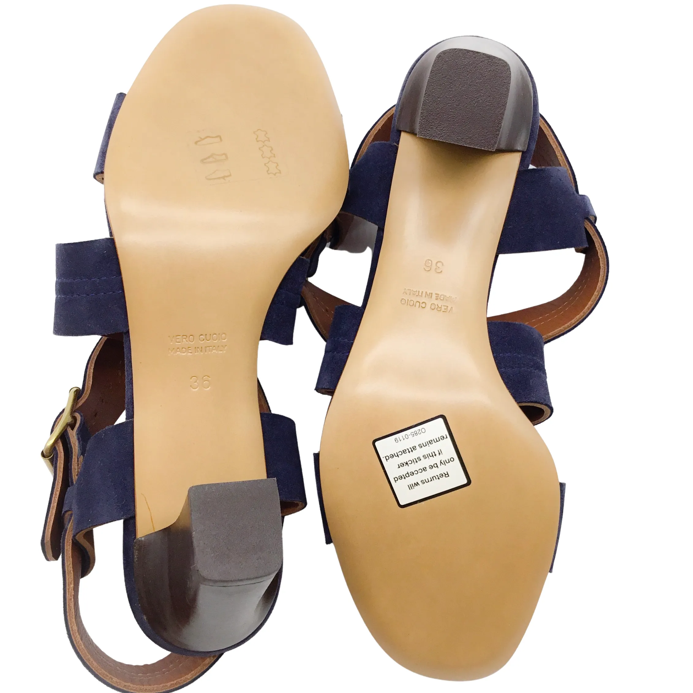 Michel Vivien Blue Suede Camina Sandals