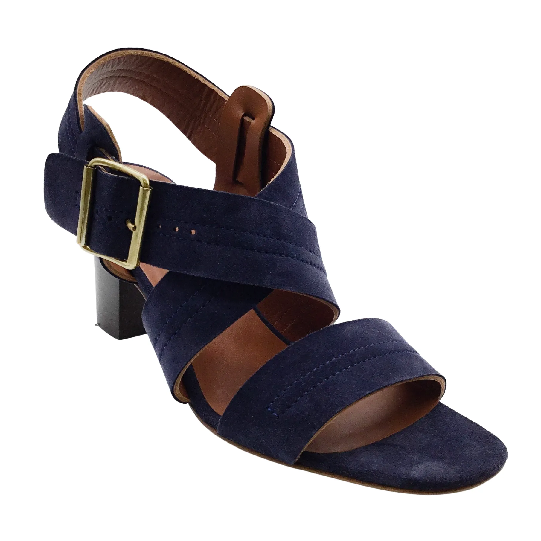 Michel Vivien Blue Suede Camina Sandals