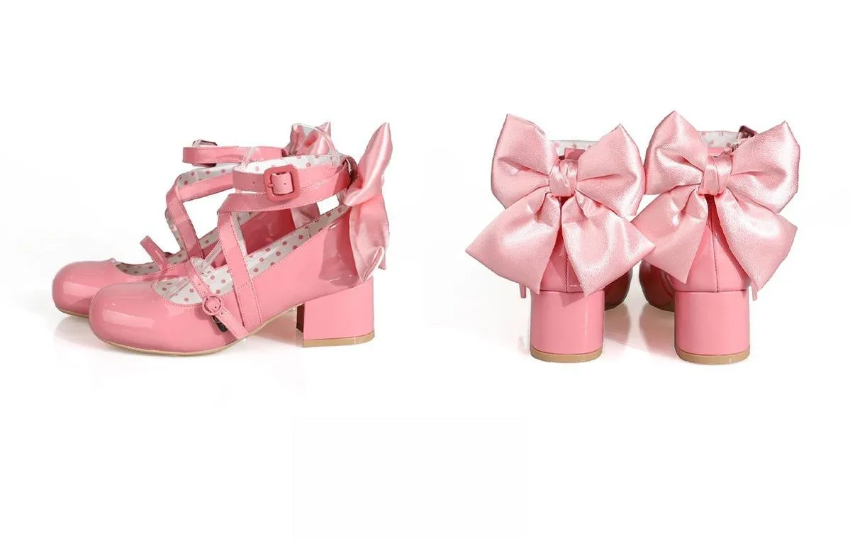 MODO~Follow in the Moonlight~Sweet Lolita Round Toe Shoes with Large Bow