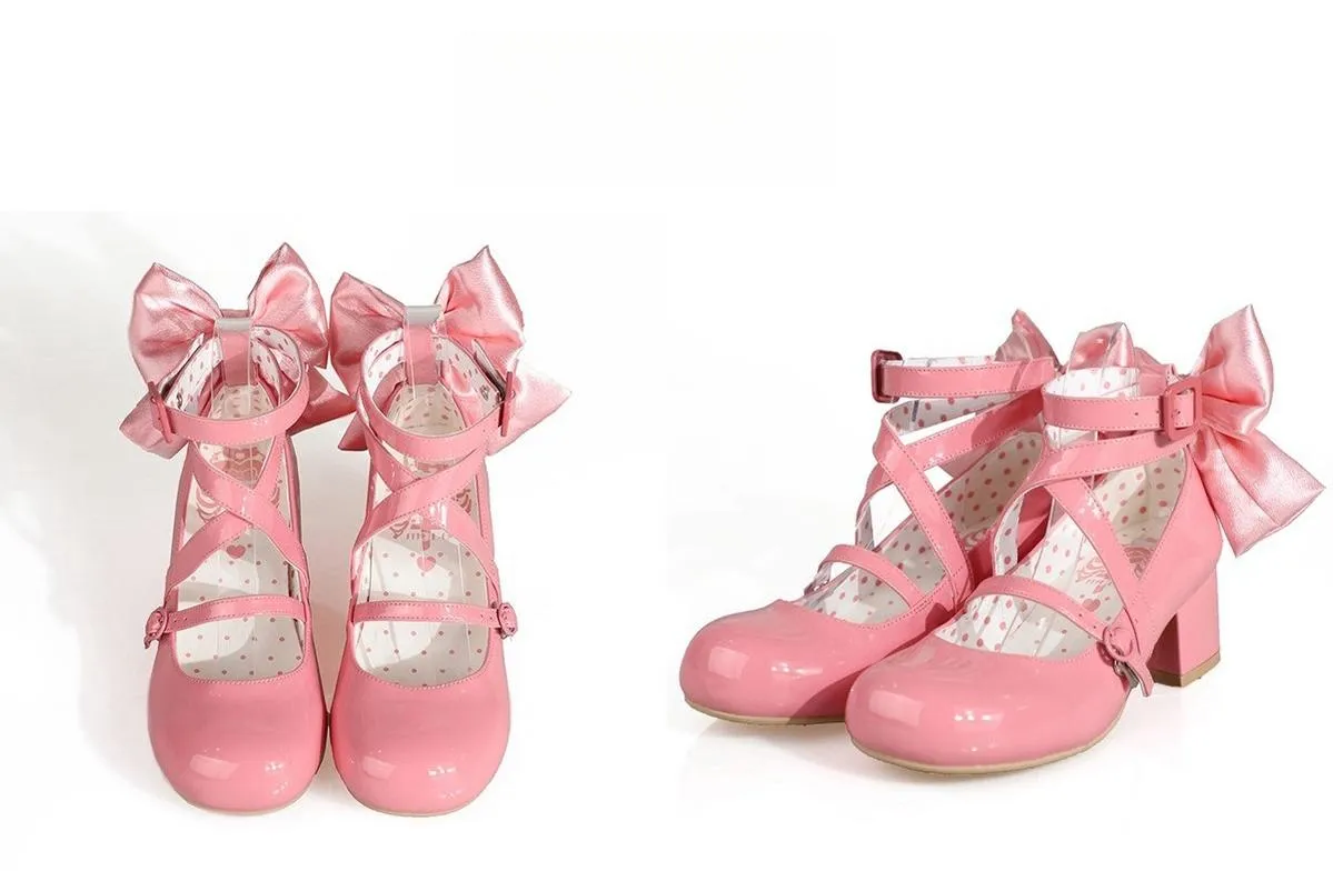 MODO~Follow in the Moonlight~Sweet Lolita Round Toe Shoes with Large Bow