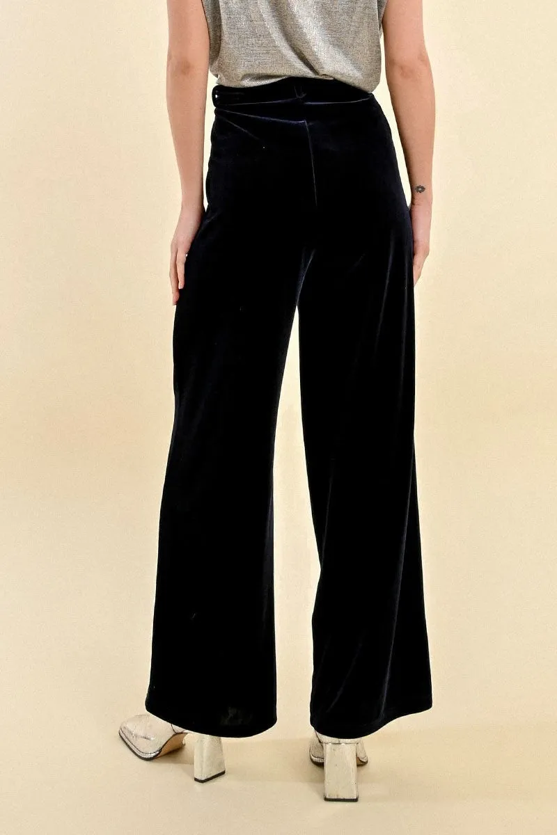 Molly Bracken Velvet Trousers Navy