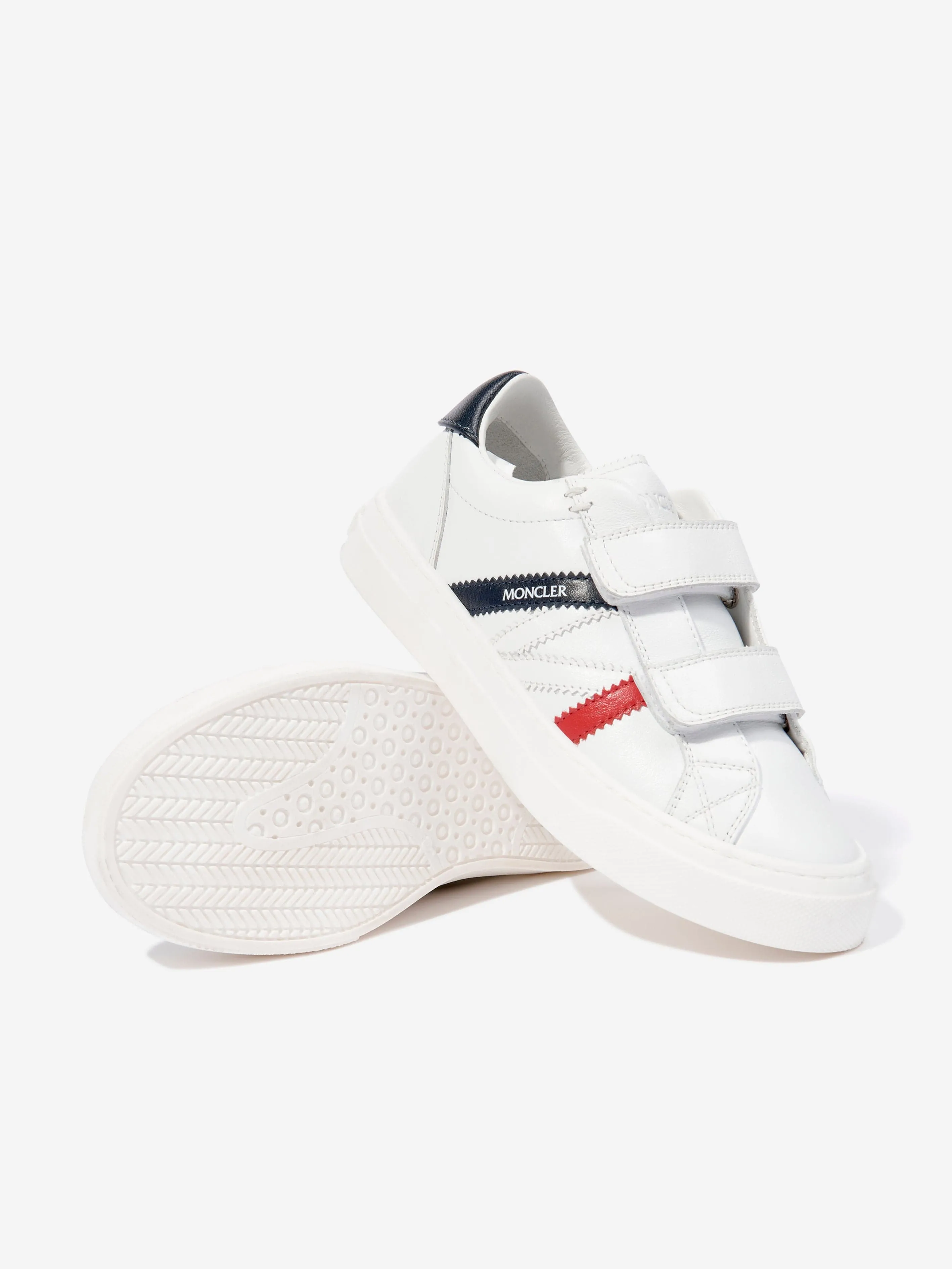 Moncler Enfant Kids Petit Monaco Low Top Trainers in White