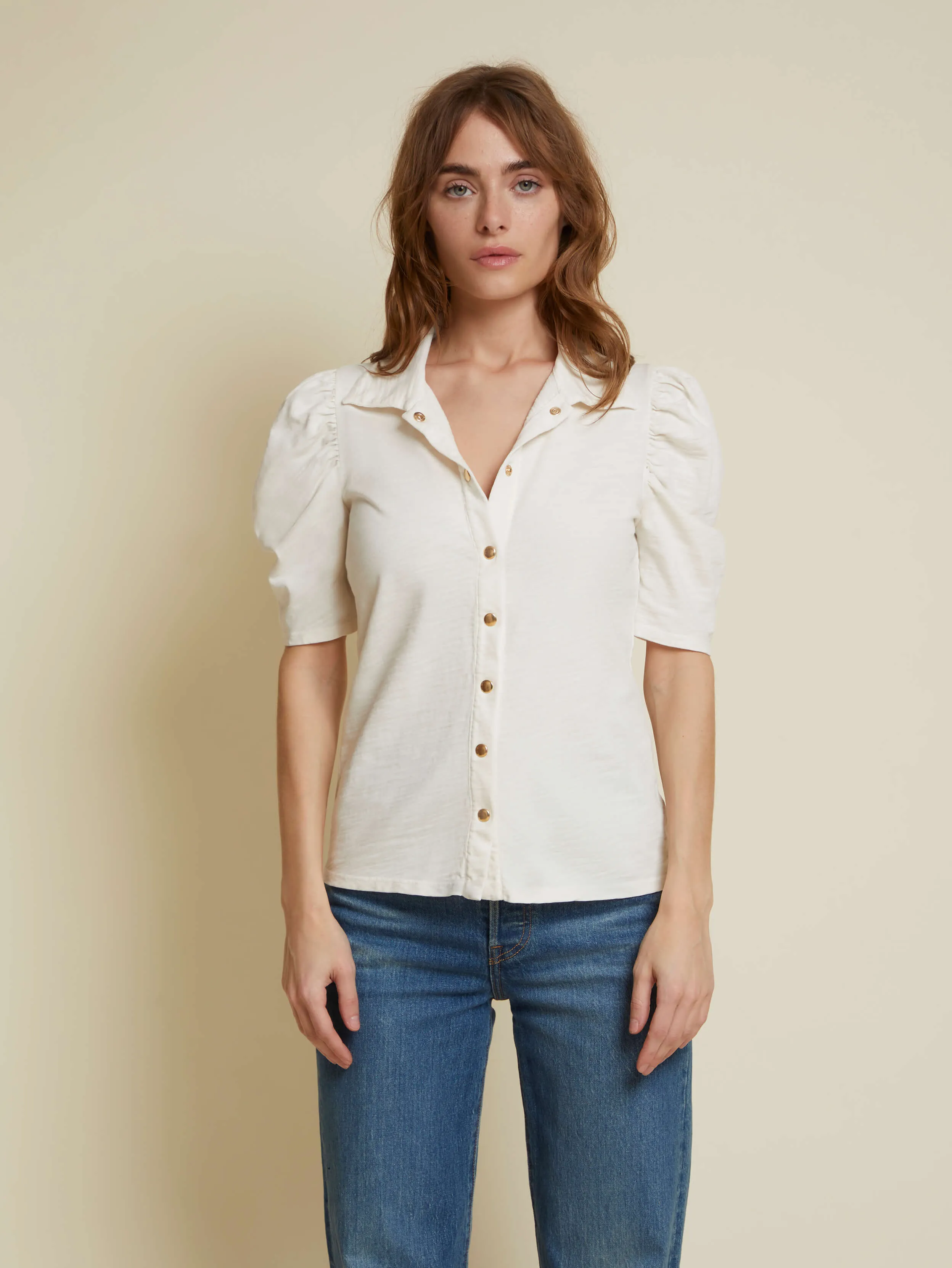 Nation LTD - Ennis Feminine Workshirt in Off White