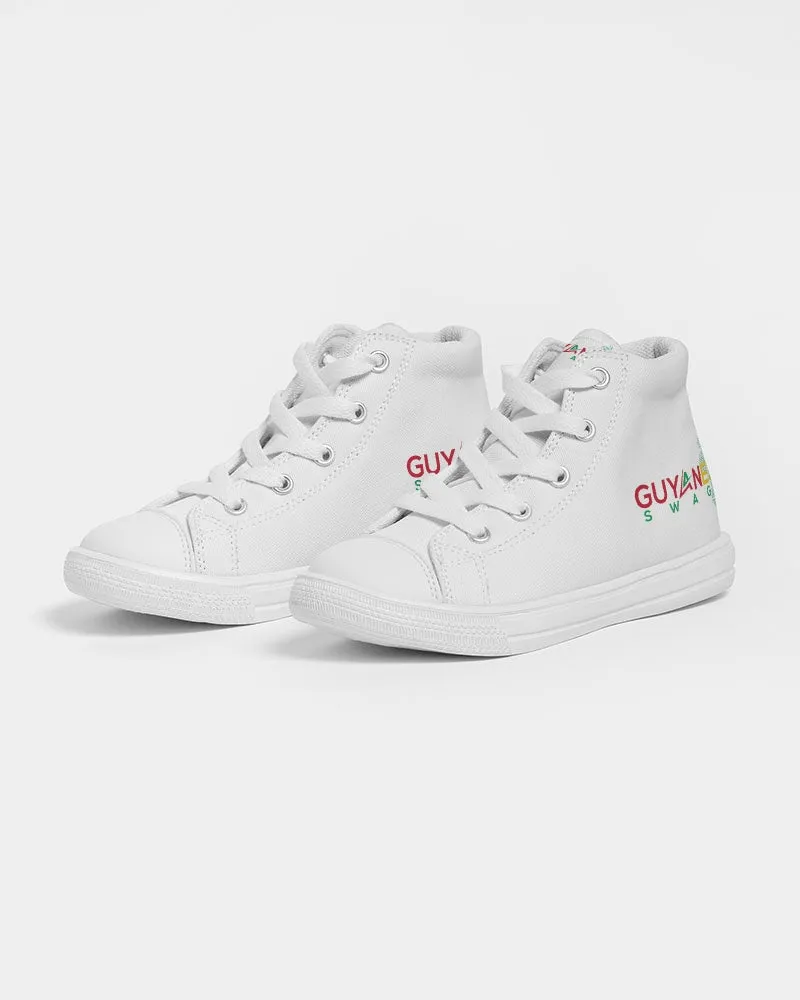 Official Guyanese Swag Guyana Map Logo Unisex Kids Hightop Canvas Shoe