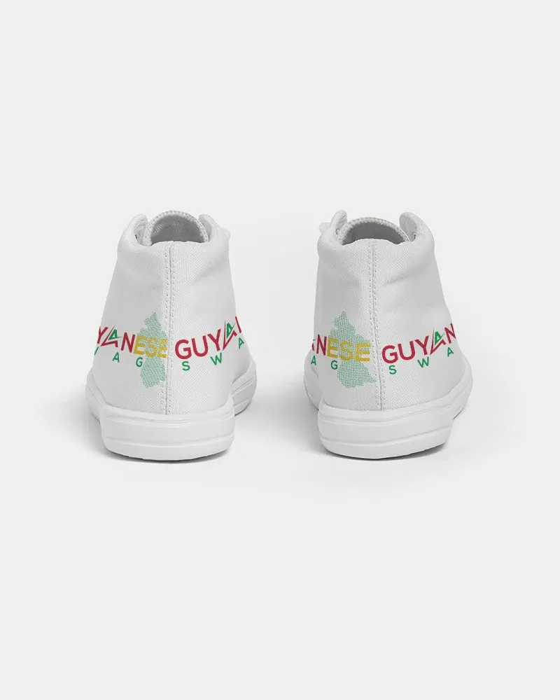 Official Guyanese Swag Guyana Map Logo Unisex Kids Hightop Canvas Shoe