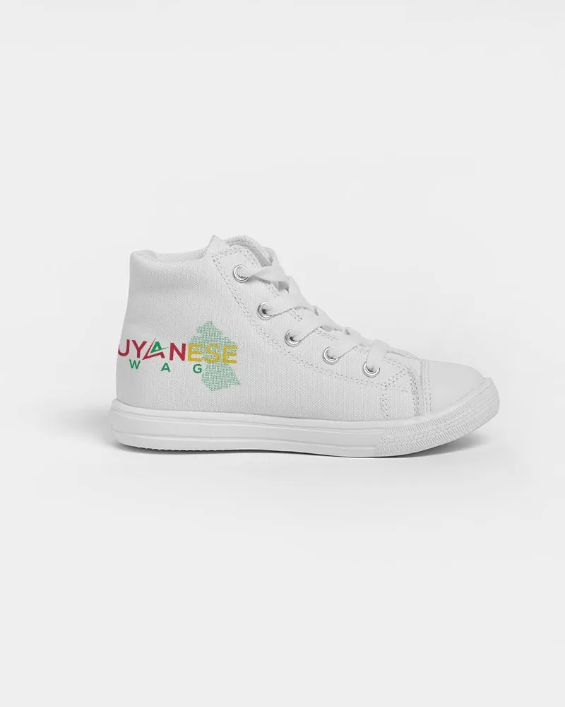 Official Guyanese Swag Guyana Map Logo Unisex Kids Hightop Canvas Shoe