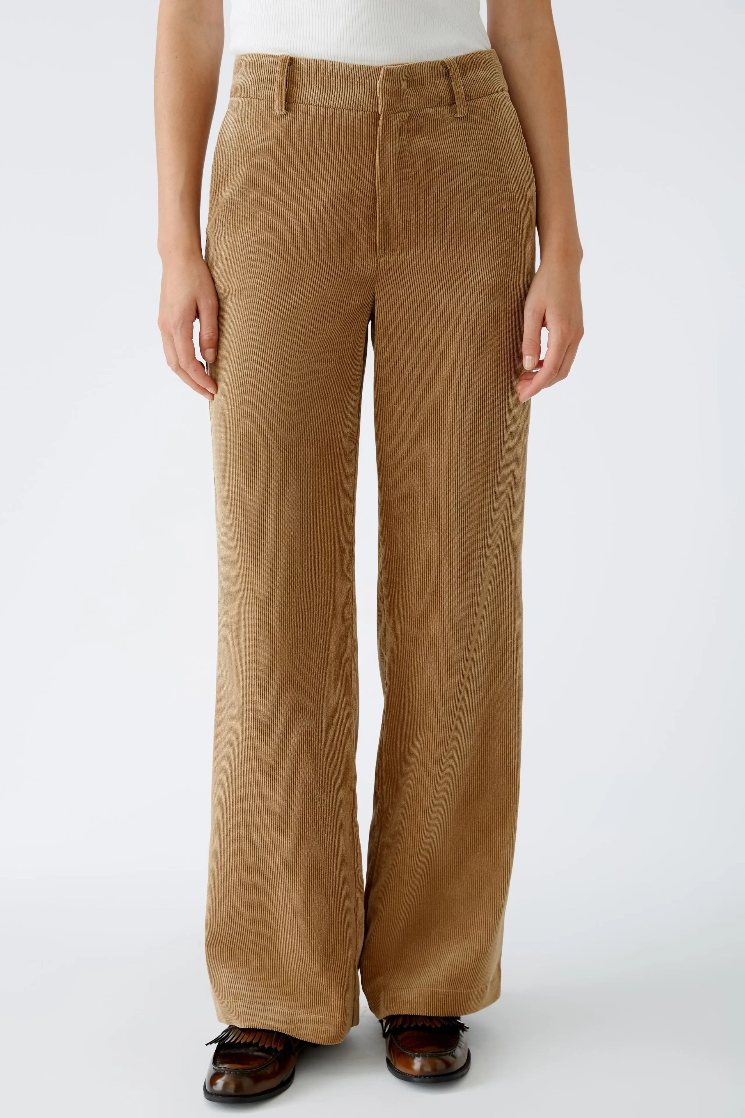 Oui Corduroy Trousers Camel