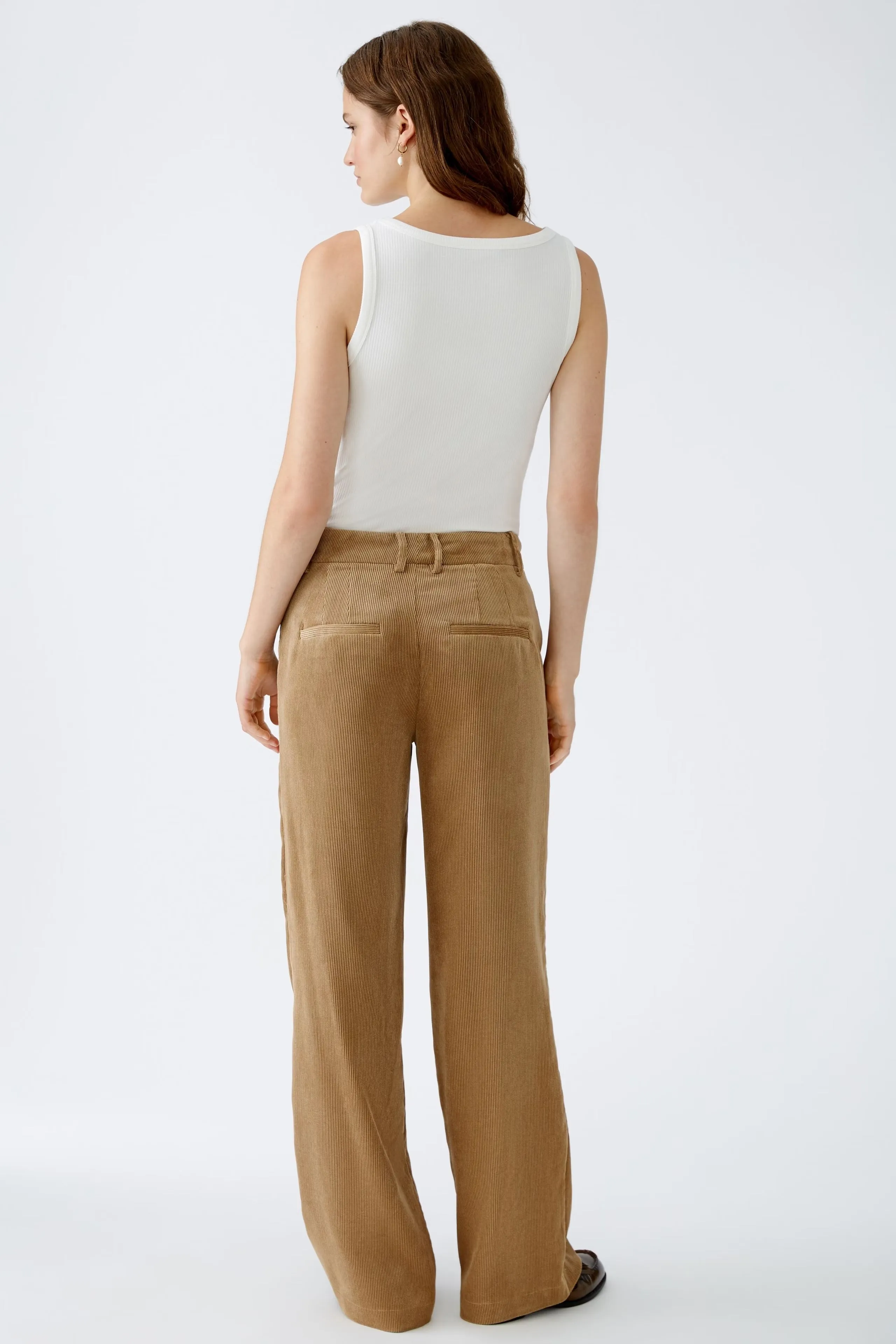 Oui Corduroy Trousers Camel