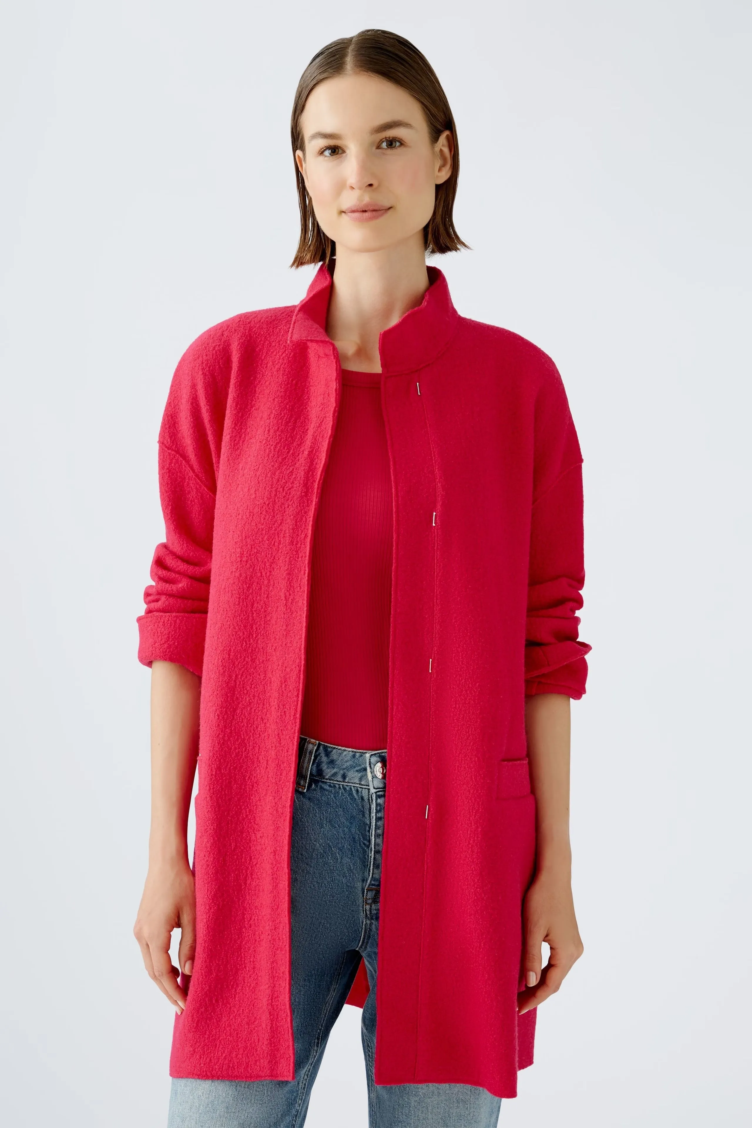 Oui Wool Coat Jazzy Magenta