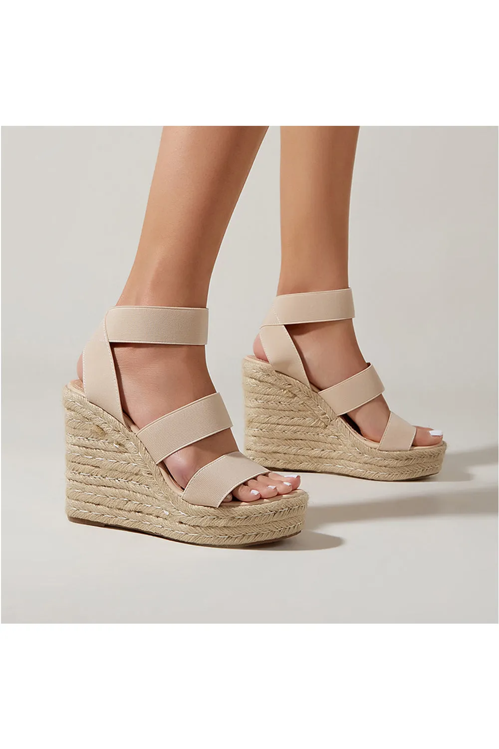 Outdoor Peep Toe Wedge Heel Shoes With Ankle Strap