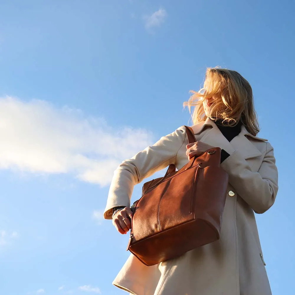 Oversized Travel Tote, Washable USA Cowhide