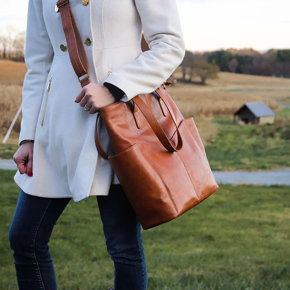 Oversized Travel Tote, Washable USA Cowhide