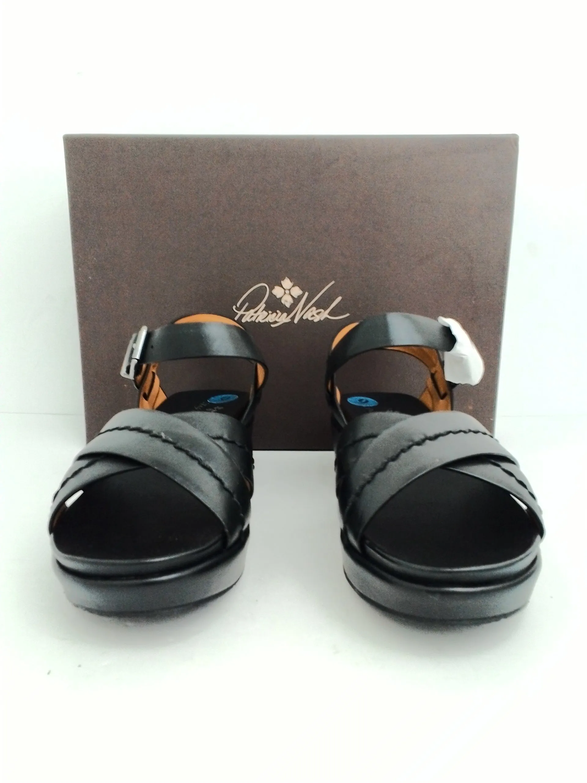 Patricia Nash Women's Leila Black Leather Sandal Size 9 M