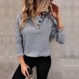 PEOPLETERRITORY   New autumn lapel sweater  new women's top long-sleeved casual pullover sweater women