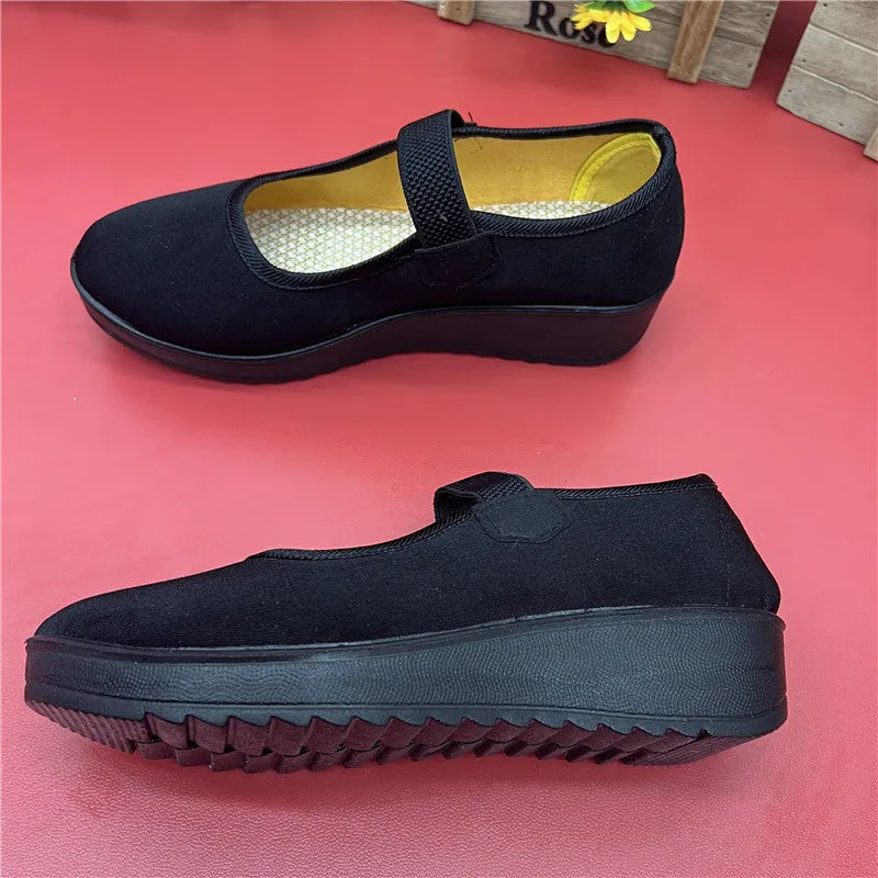 Popular Innovative Women's Cloth Black Canvas Shoes