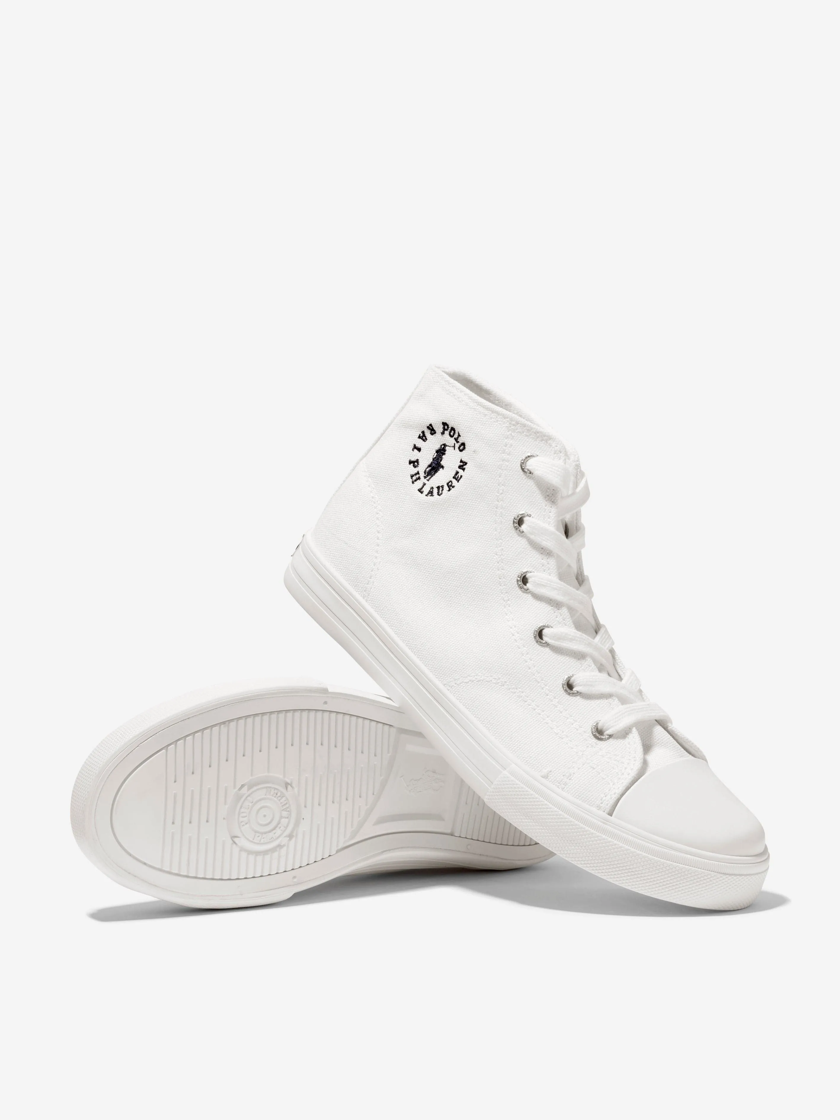 Ralph Lauren Kids Forrester High Top Trainers in Cream