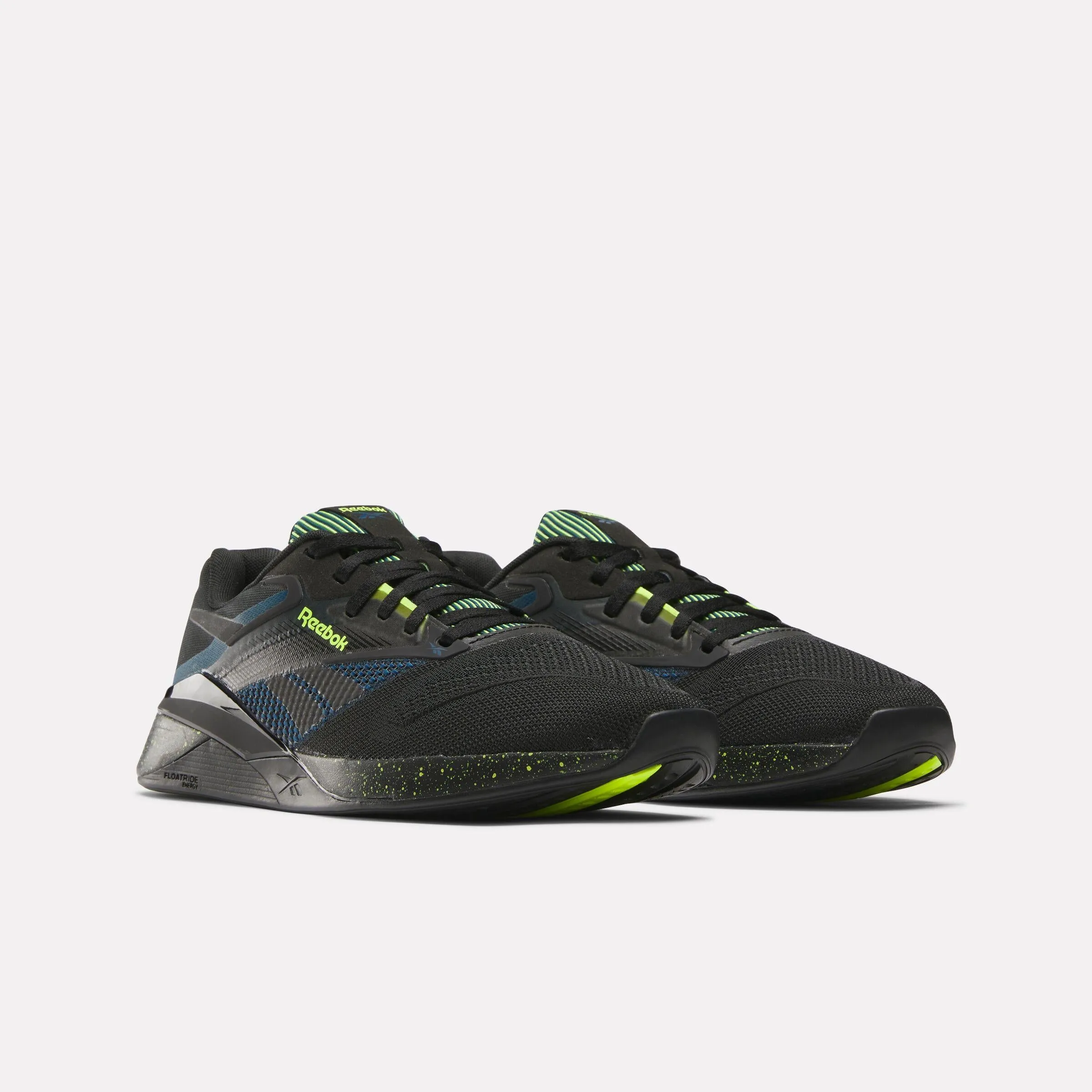 Reebok Footwear Men NANO X4 Training Shoes BLACK/ESCAPE BLUE/DIGITAL LIME