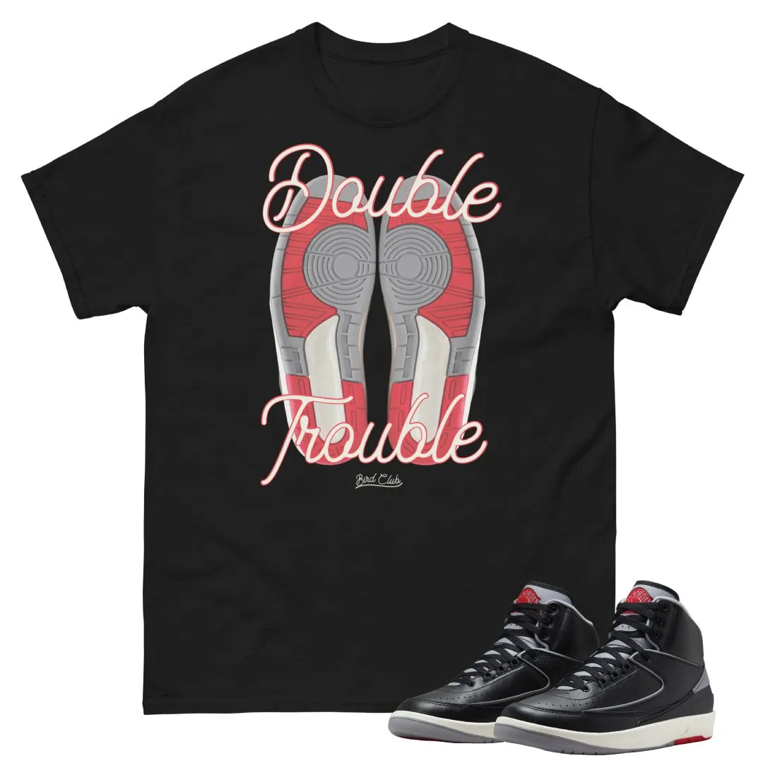 RETRO 2 BLACK CEMENT DOUBLE TROUBLE SHIRT