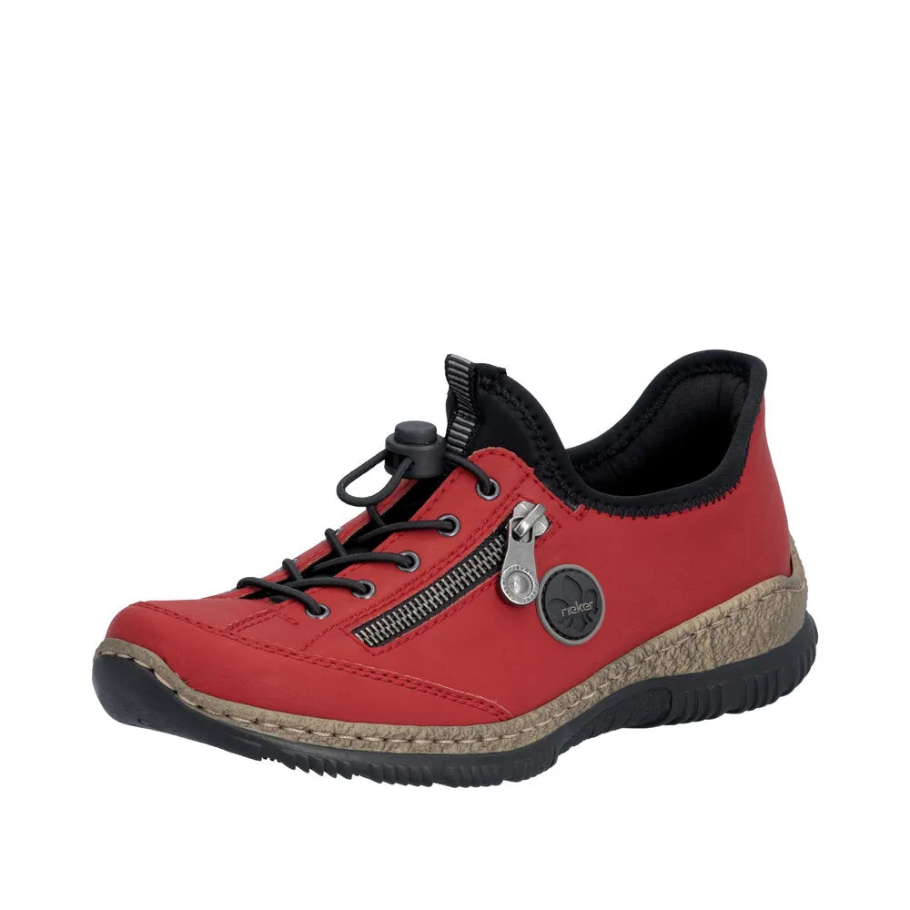 Rieker N3267-33 Ladies Red Hands Free Slip On Shoes