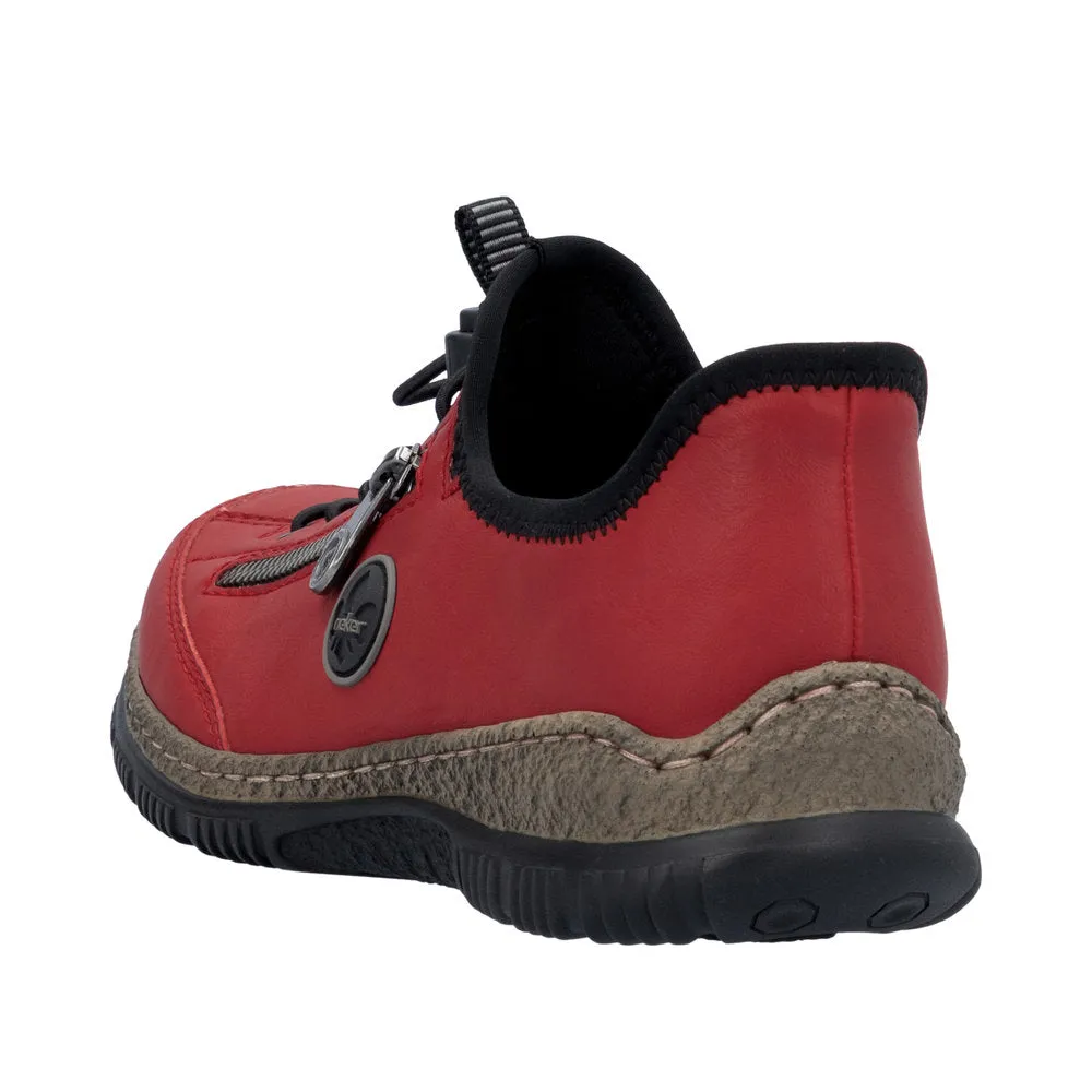 Rieker N3267-33 Ladies Red Hands Free Slip On Shoes