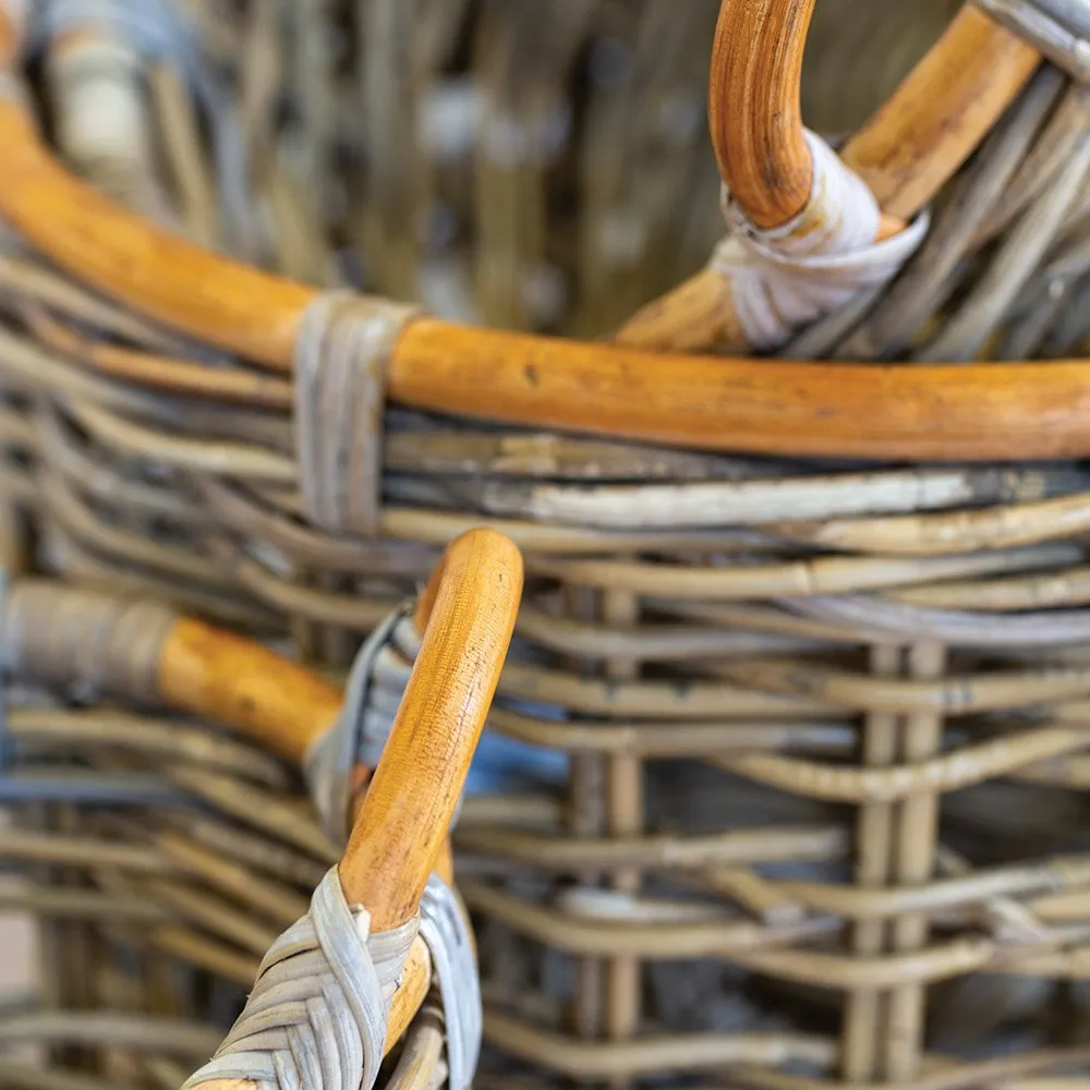 Round Woven Kobu Storage Basket with Handles (3 sizes)