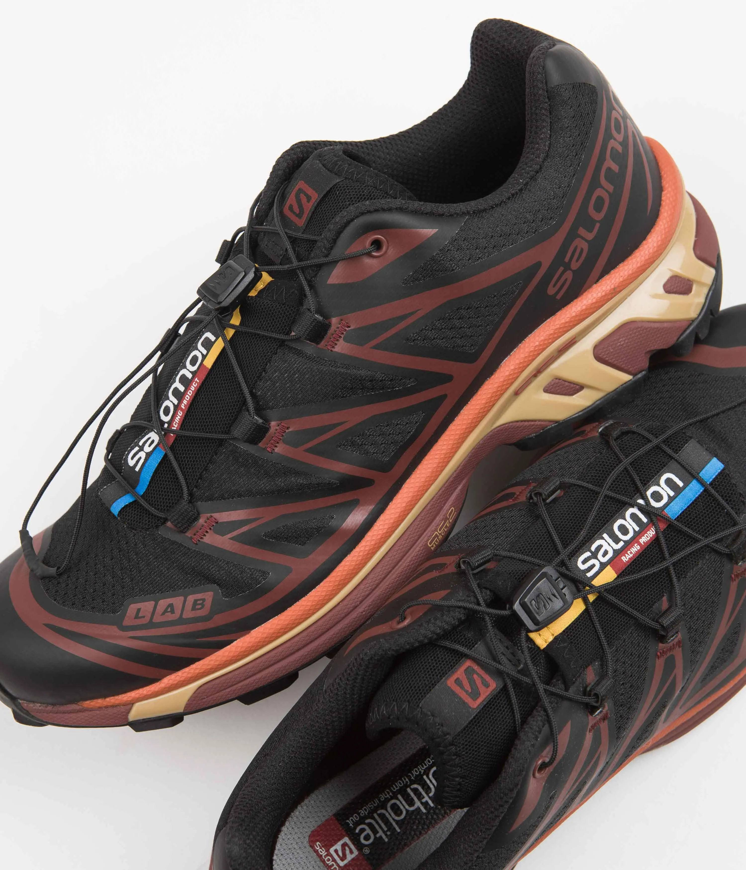 Salomon XT-6 Shoes - Black / Chocolate Plum / Vibrant Orange