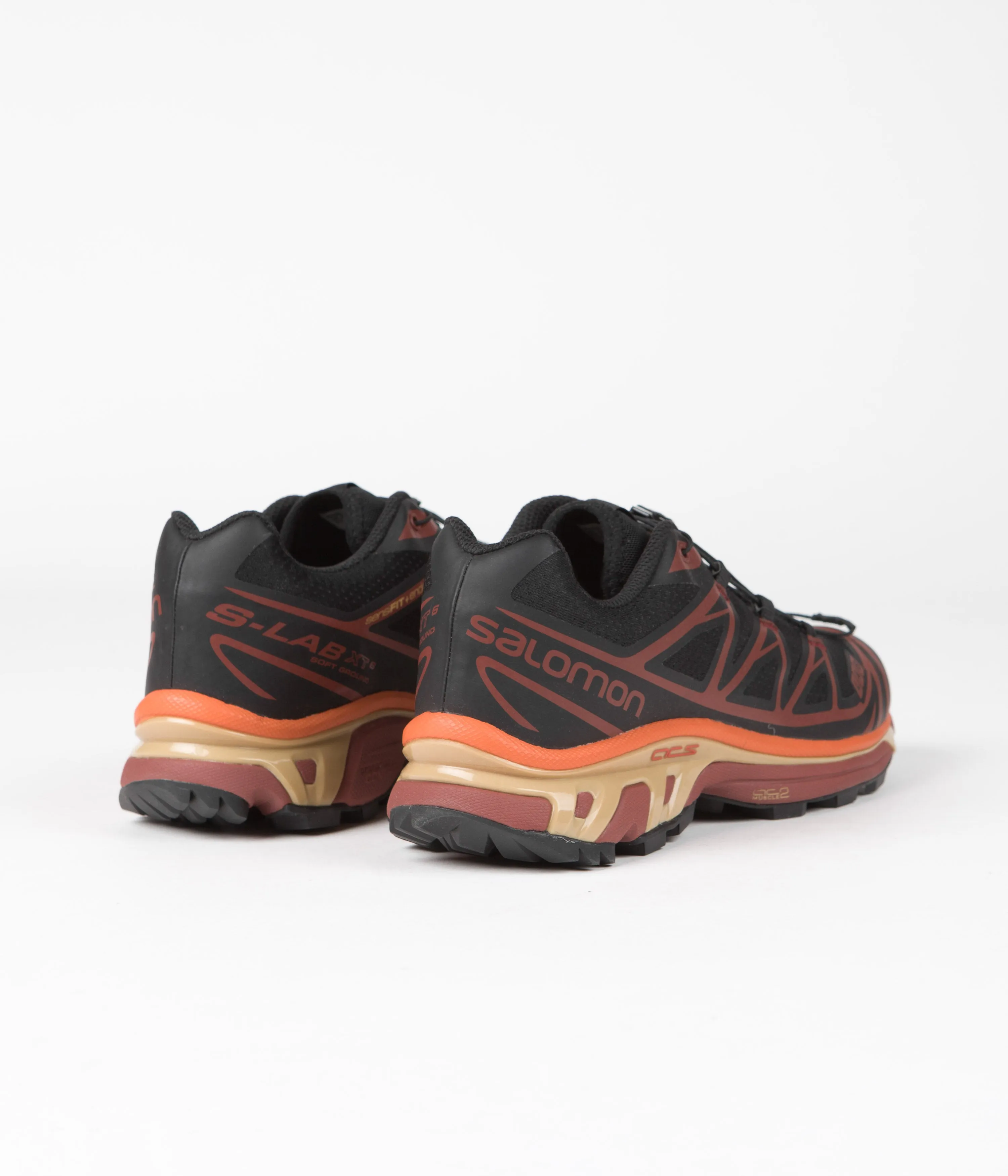 Salomon XT-6 Shoes - Black / Chocolate Plum / Vibrant Orange