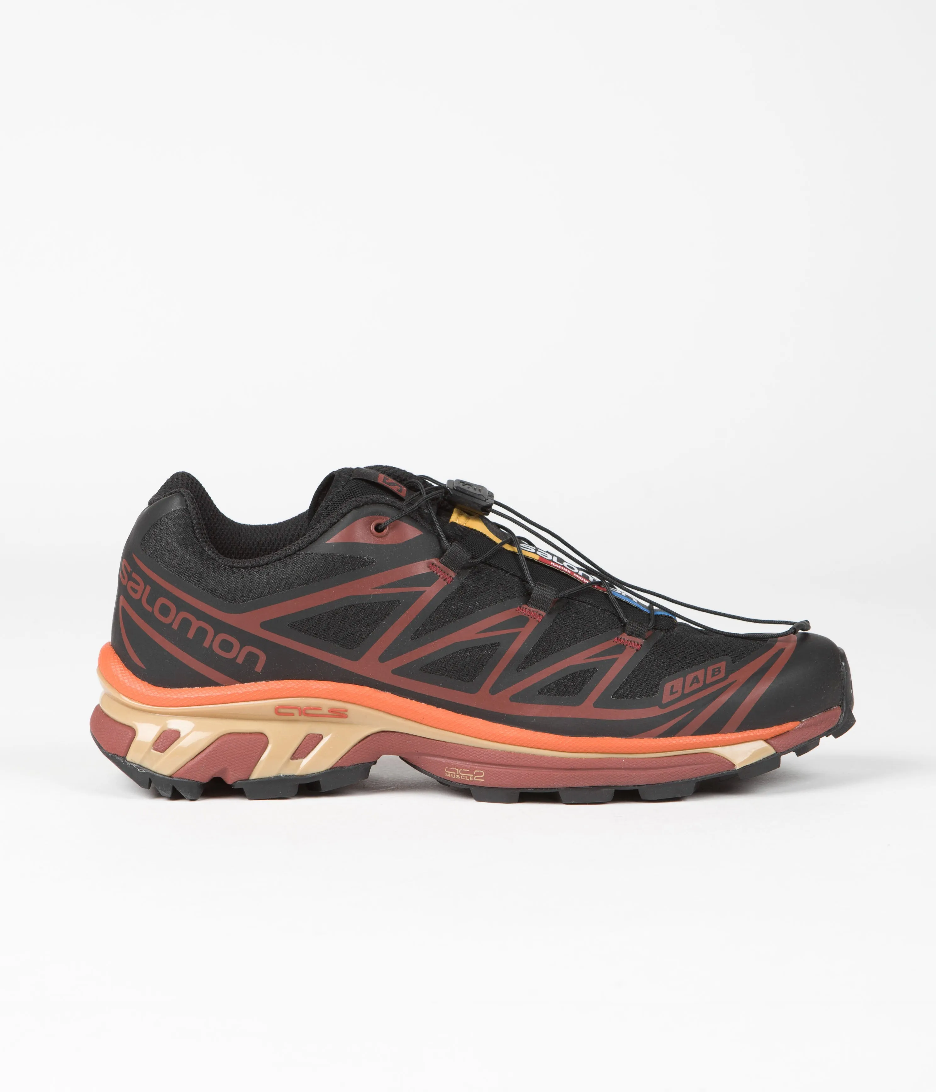 Salomon XT-6 Shoes - Black / Chocolate Plum / Vibrant Orange