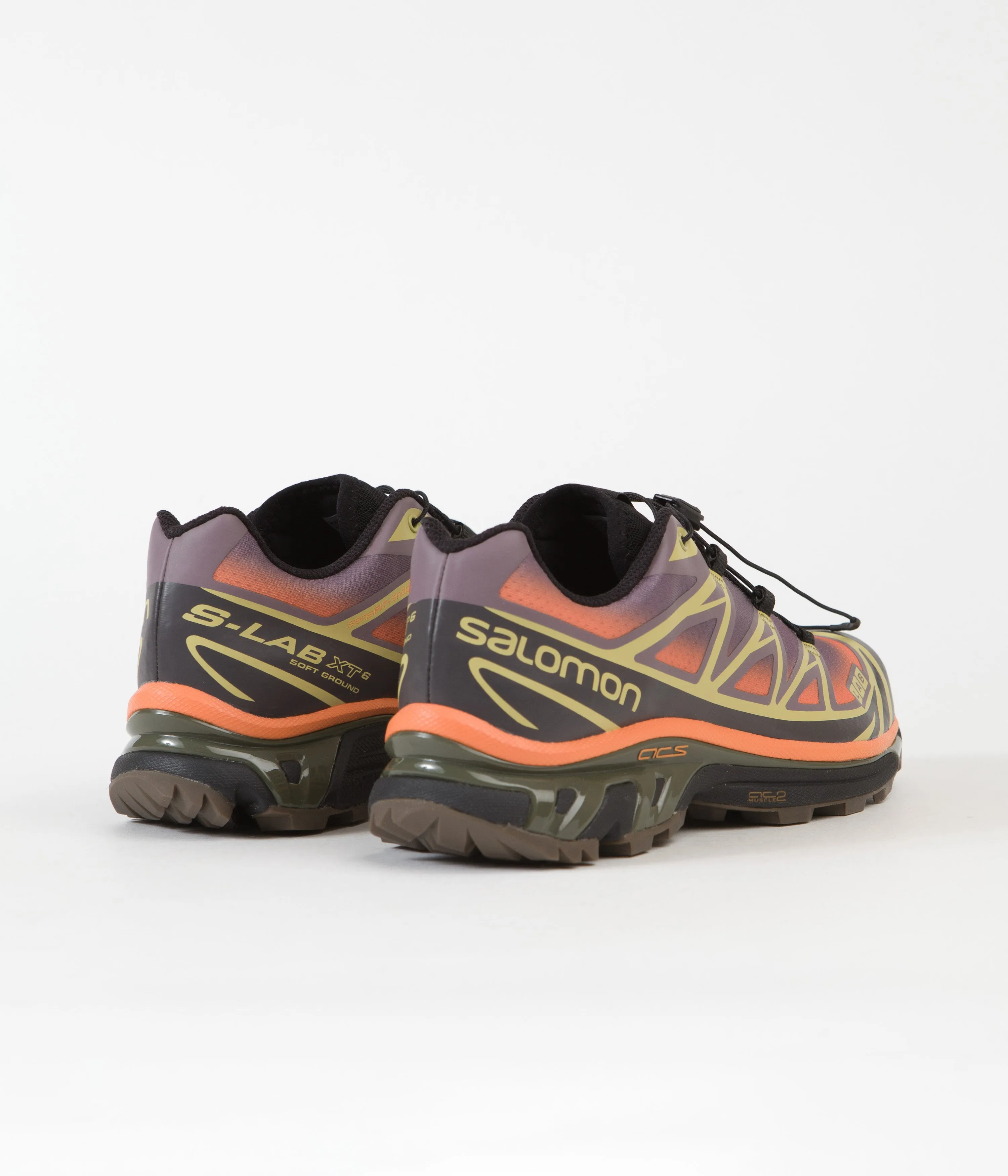 Salomon XT-6 Skyline Shoes - Moonscape / Leek Green / Vibrant Orange