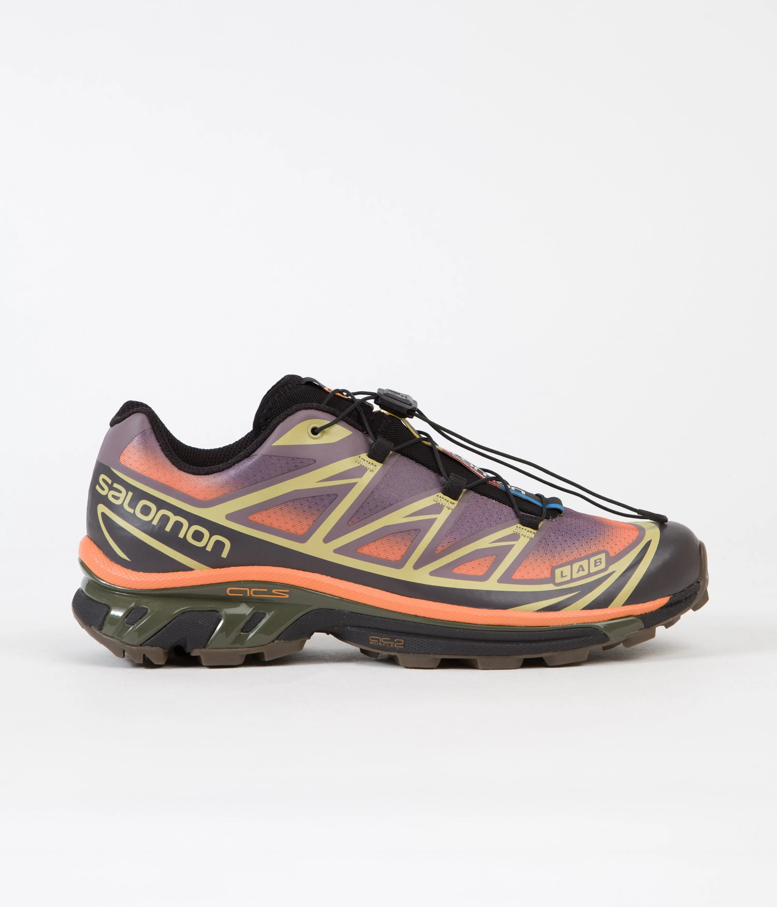 Salomon XT-6 Skyline Shoes - Moonscape / Leek Green / Vibrant Orange