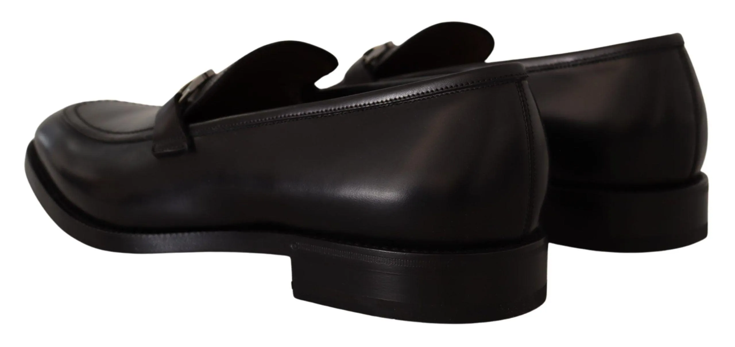 Salvatore Ferragamo Suave Black Leather Gancio Bit Loafers