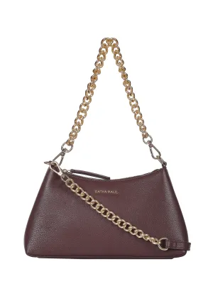 Satya Paul Wine Burgundy Leather Sling Hand Bag for Women