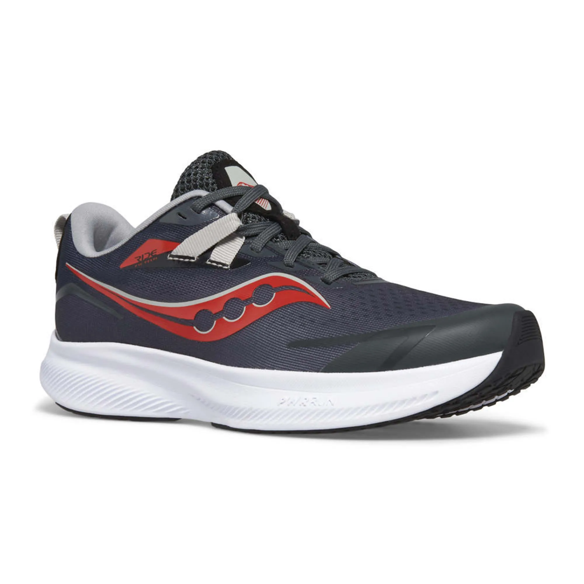 Saucony | Boys' Ride 15 Running Shoes - Grey/Black/Red