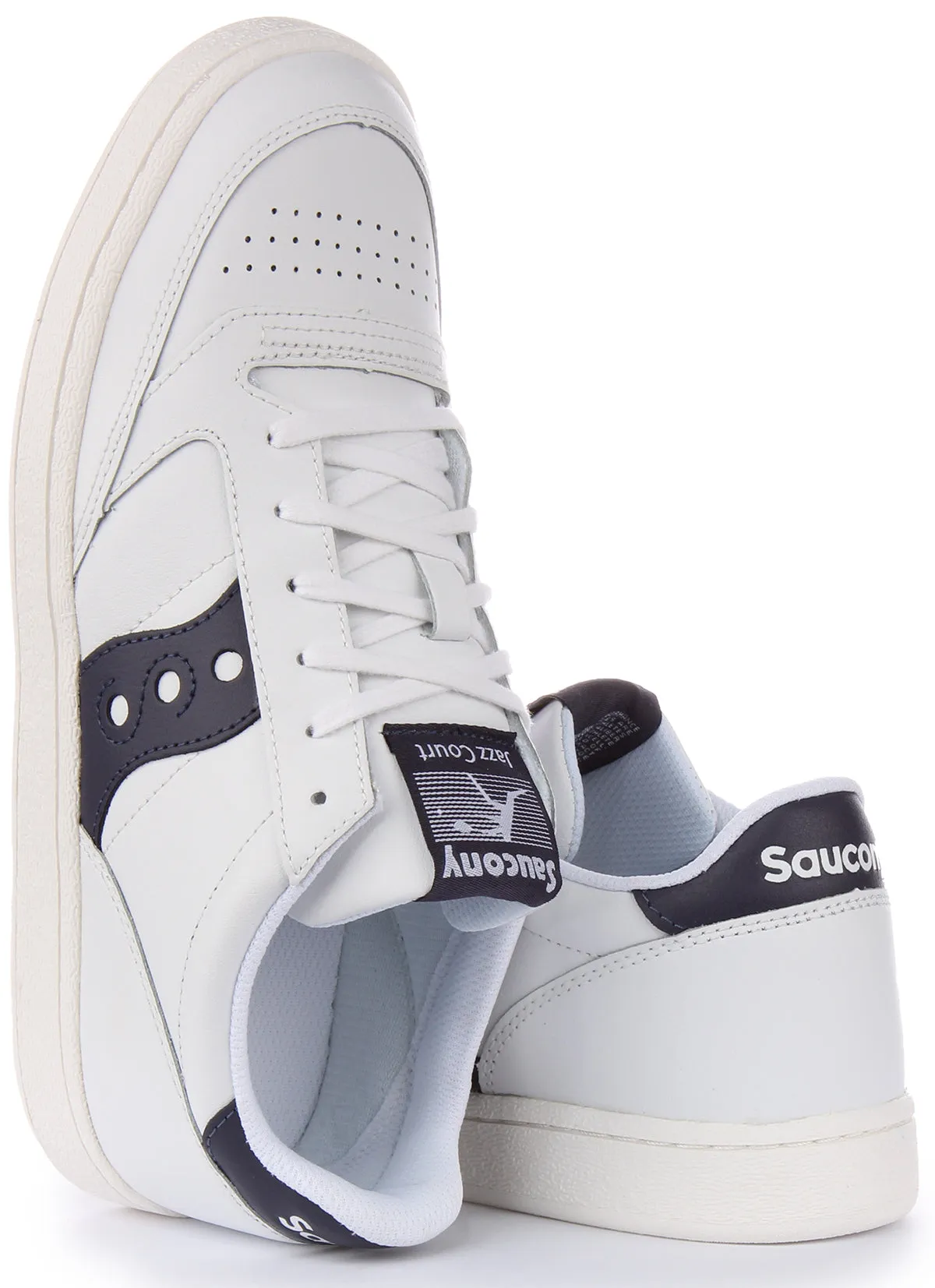 Saucony Jazz Court In White Navy