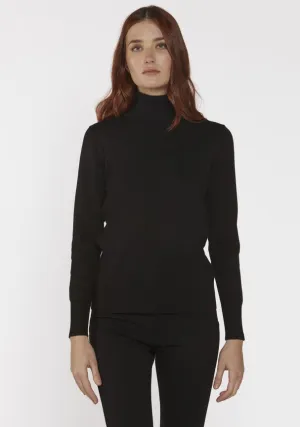 Scorzzo High Neck Knit Jumper Black