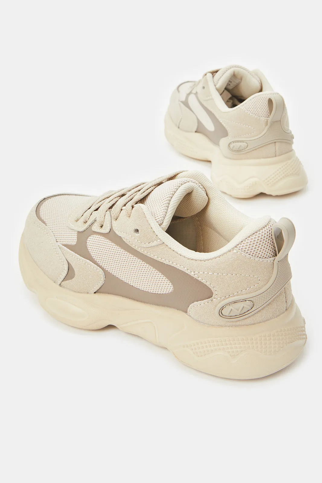 Senior Boys Taupe Material Block Trainer