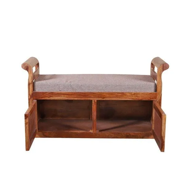 Sheesham Wood Dalla Sethi Shoe Organiser With Cushion