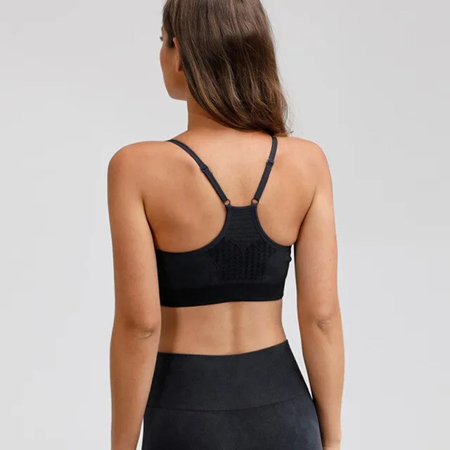 Shockproof Seamless Retro Fitness Sports Bra