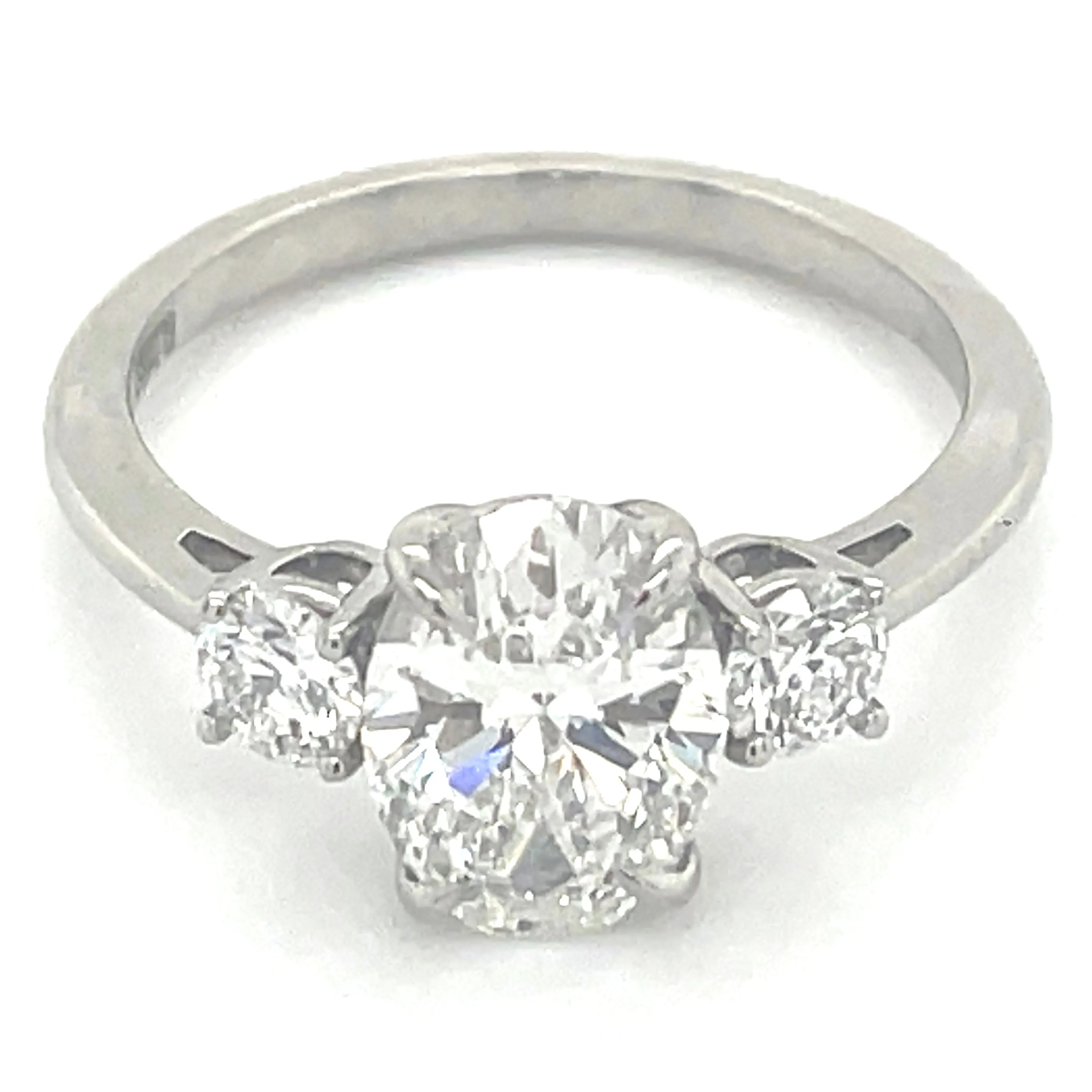 Sophia - Platinum 1.92ct Oval And Round Trilogy Laboratory Grown Diamond Engagement Ring