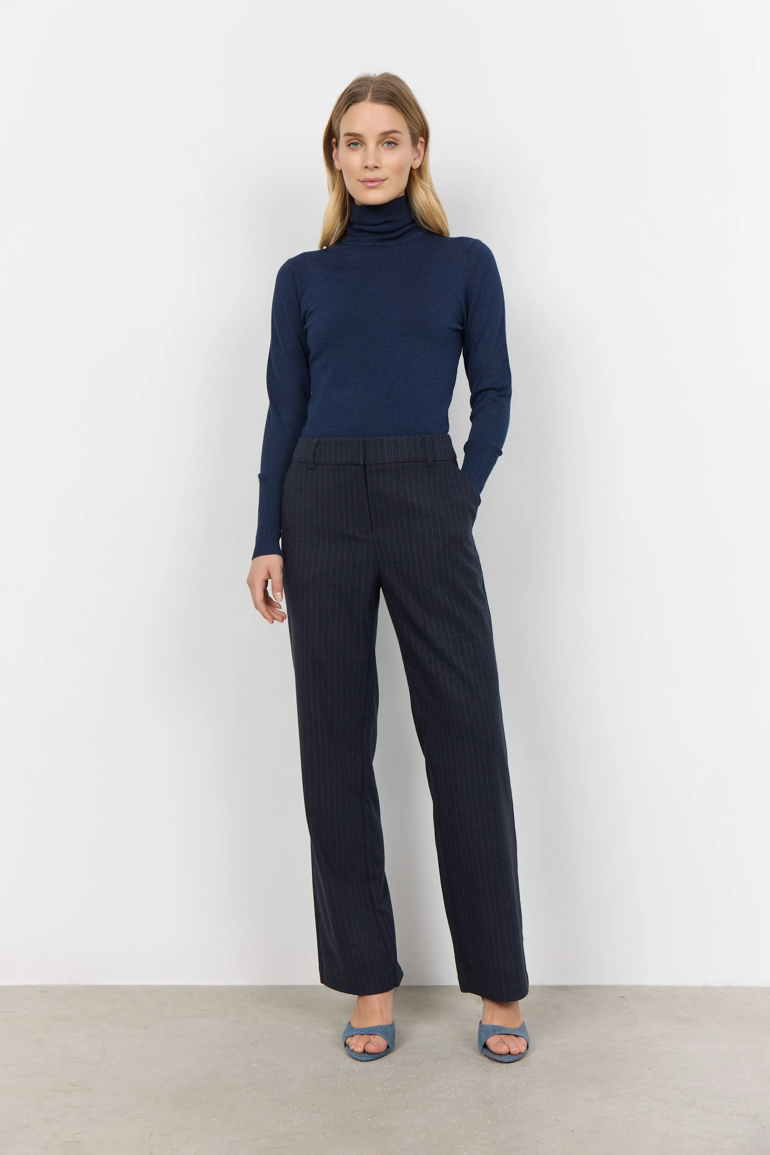 Soya Concept Dollie 145 High Neck Knit Pullover Navy