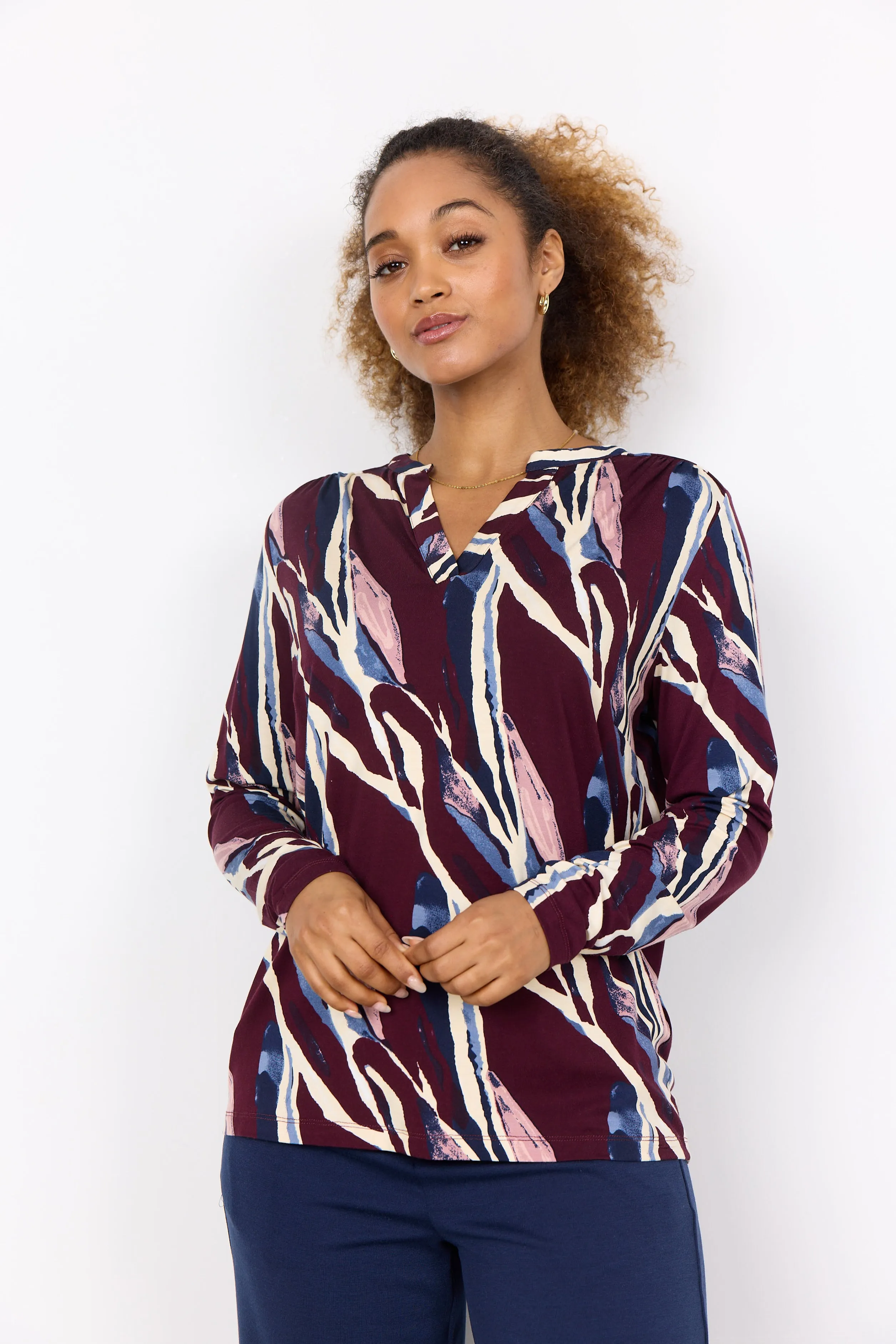 Soya Concept Marica AOP 305 Blouse Wine Print