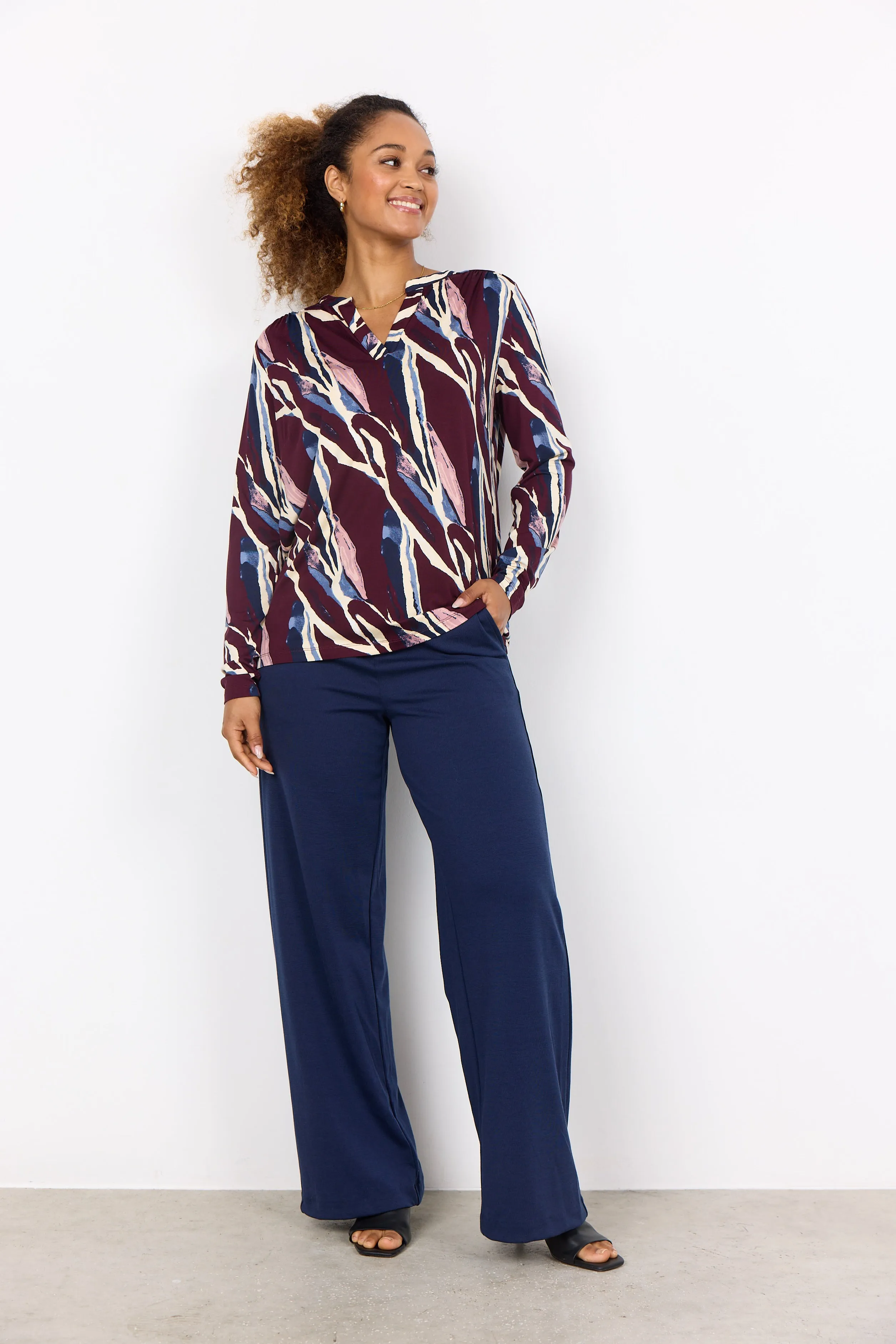 Soya Concept Marica AOP 305 Blouse Wine Print