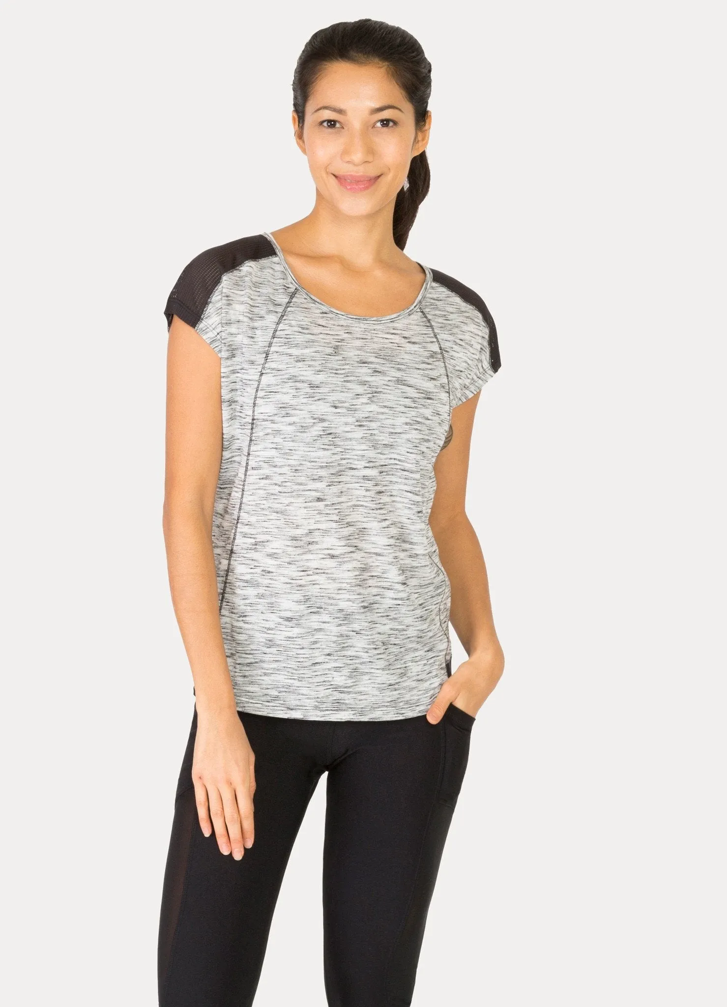 Stratus Open Scoopneck Mesh Insert Tee